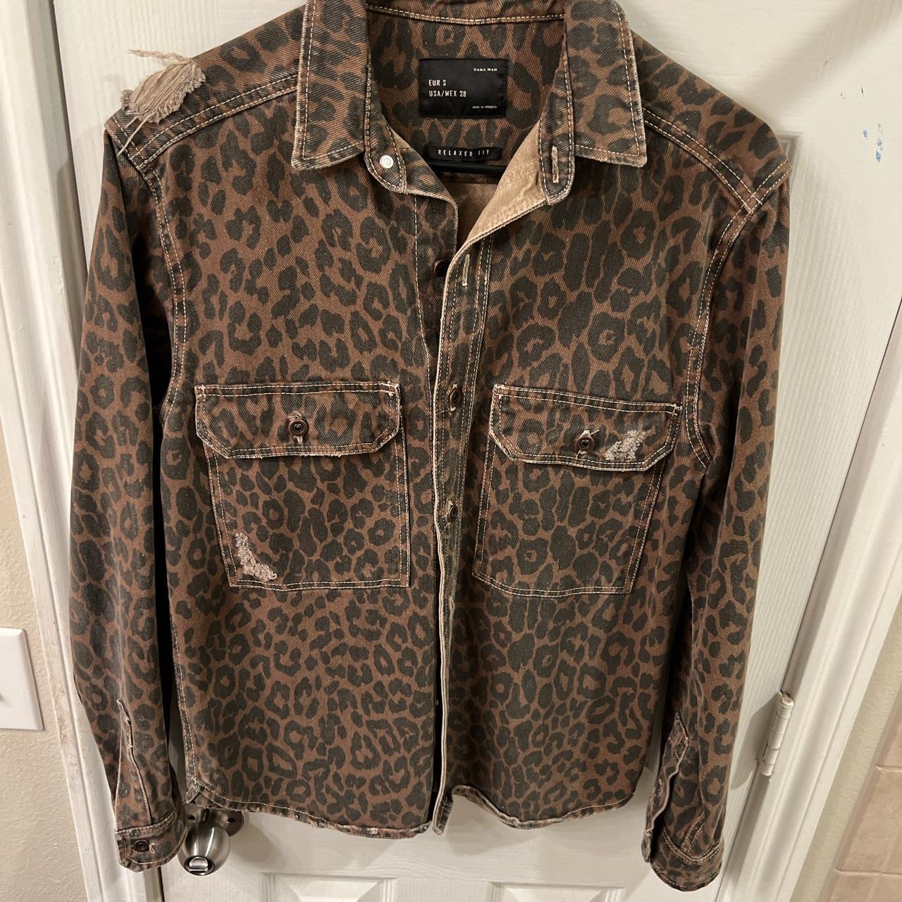 zara leopard print shirt mens