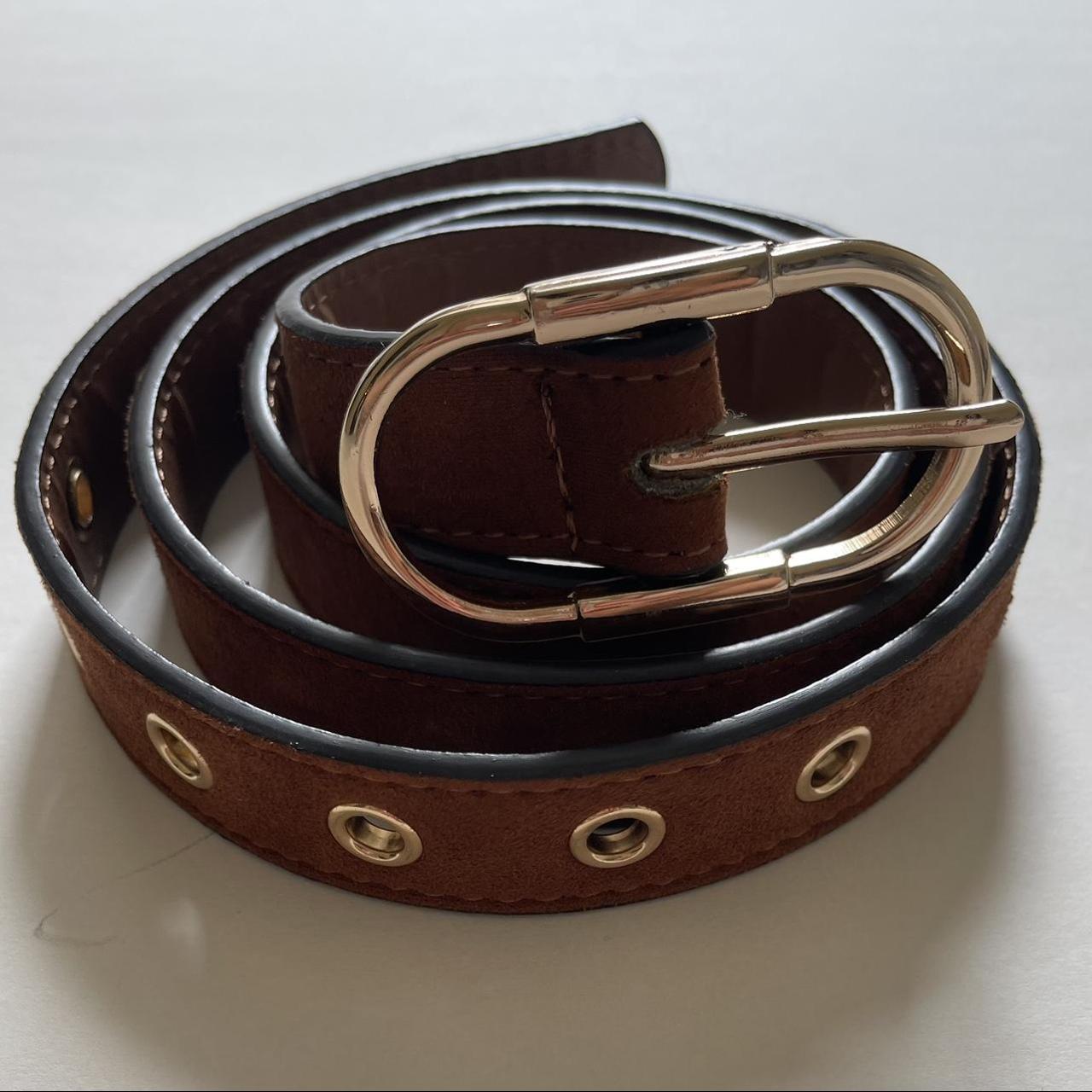 Primark Women's Gold and Brown Belt | Depop