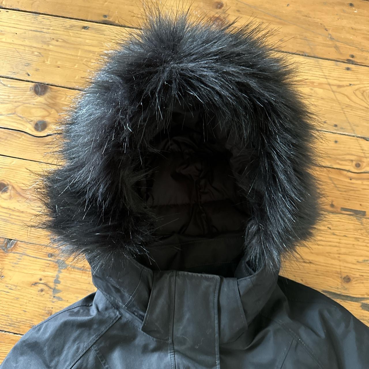 North Face black puffer jacket with fur trim.... Depop