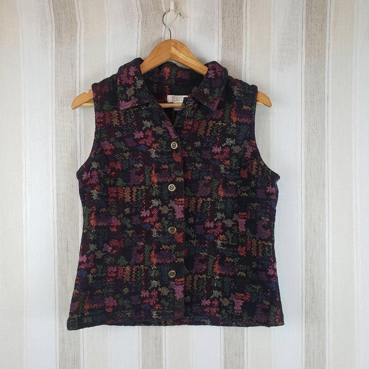 Christopher & Banks Tapestry Vest Size... Depop