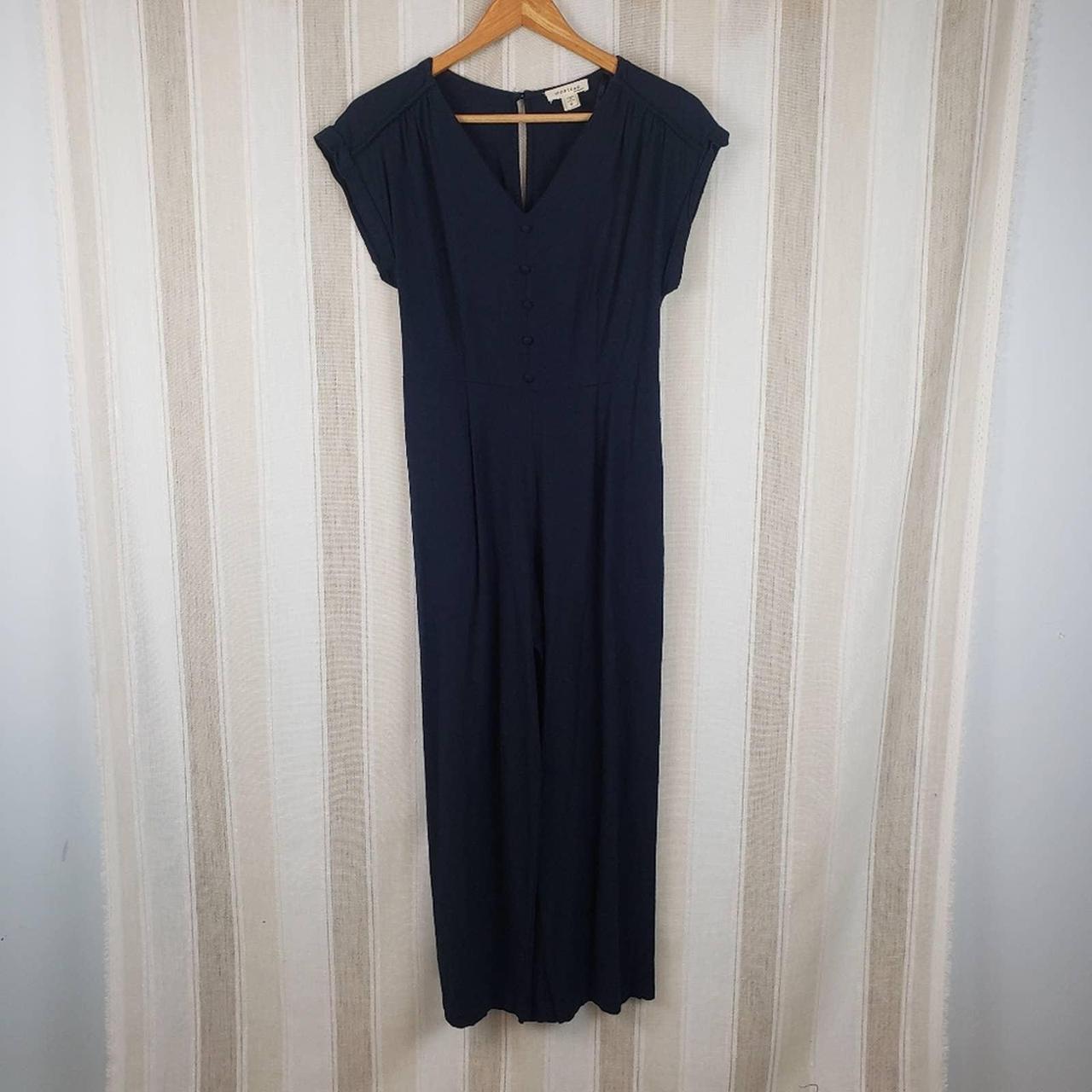 Monteau Linen Blend Jumpsuit Navy Blue Size... - Depop