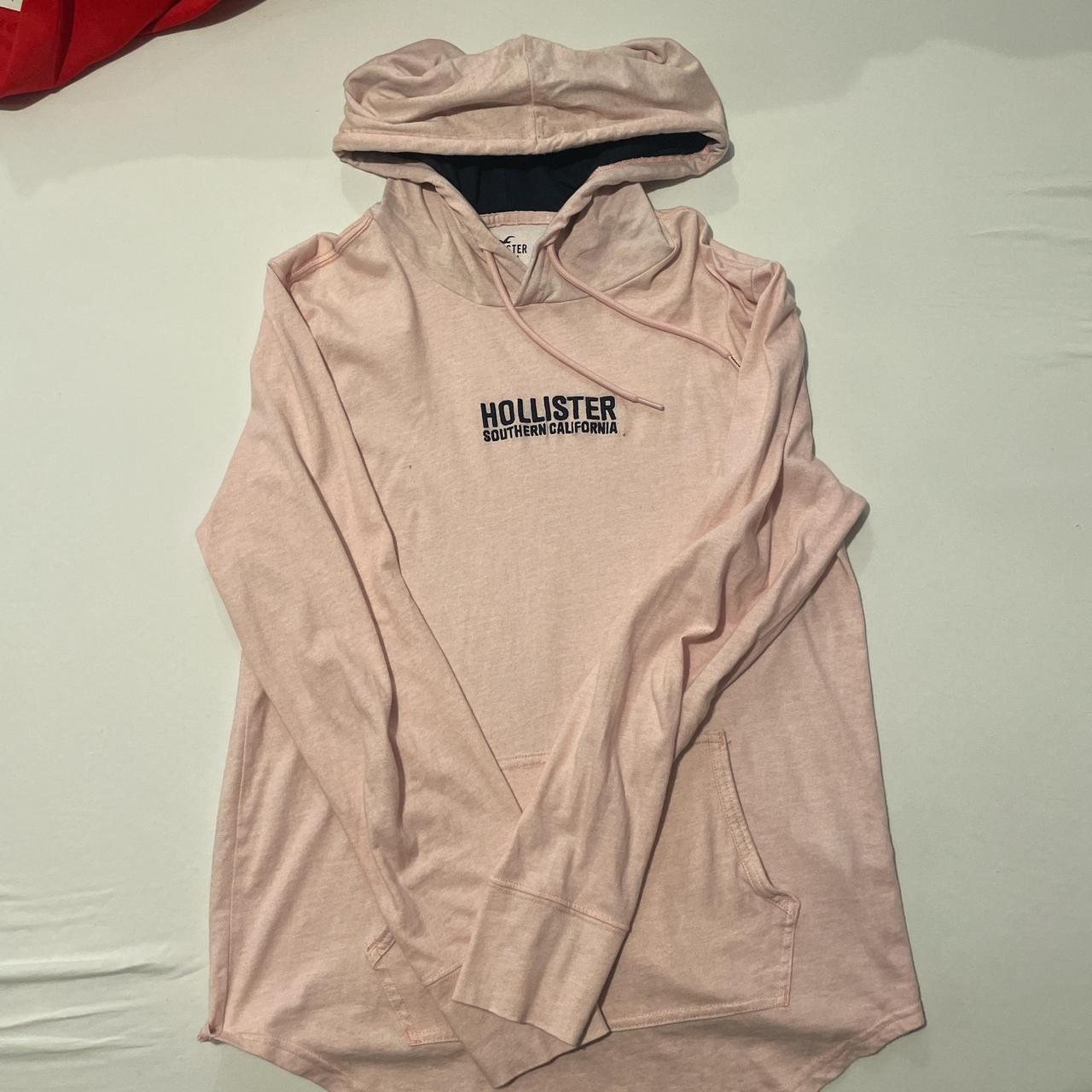 Hollister Light Pink Hooded Tee Depop