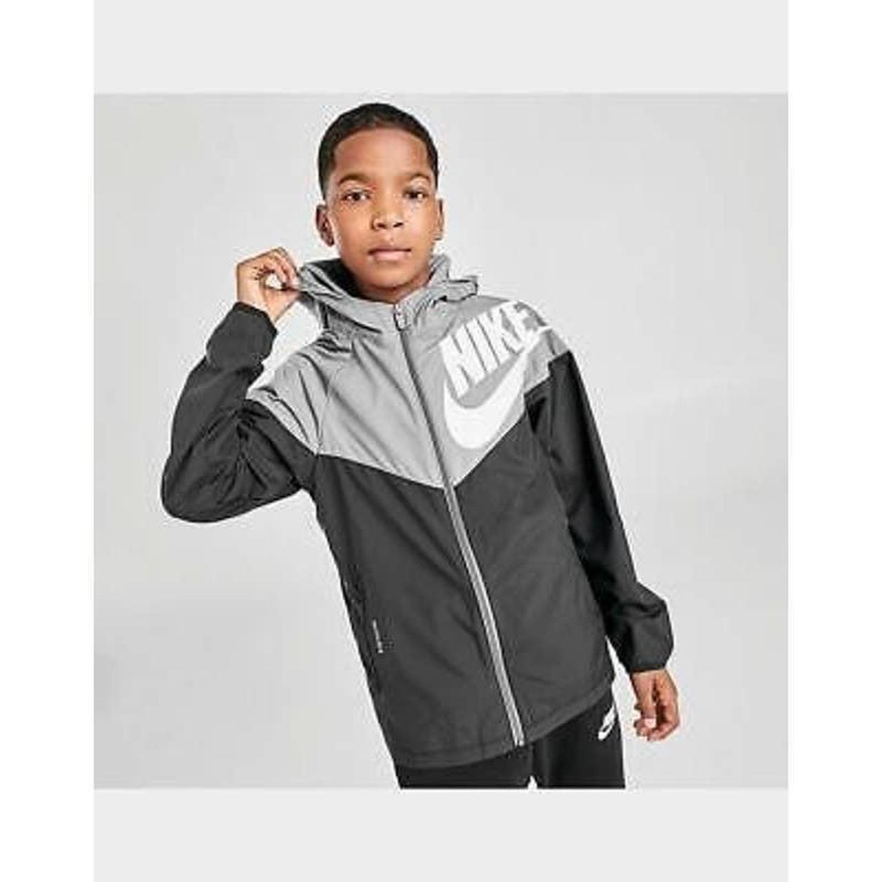 Nike Windrunner Windbreaker Jacket Hoodie Full Zip Gray White