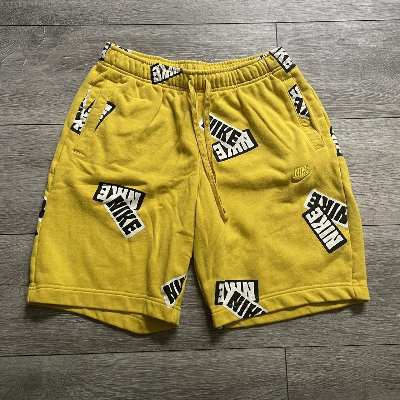 Yellow best sale nike sweatshorts