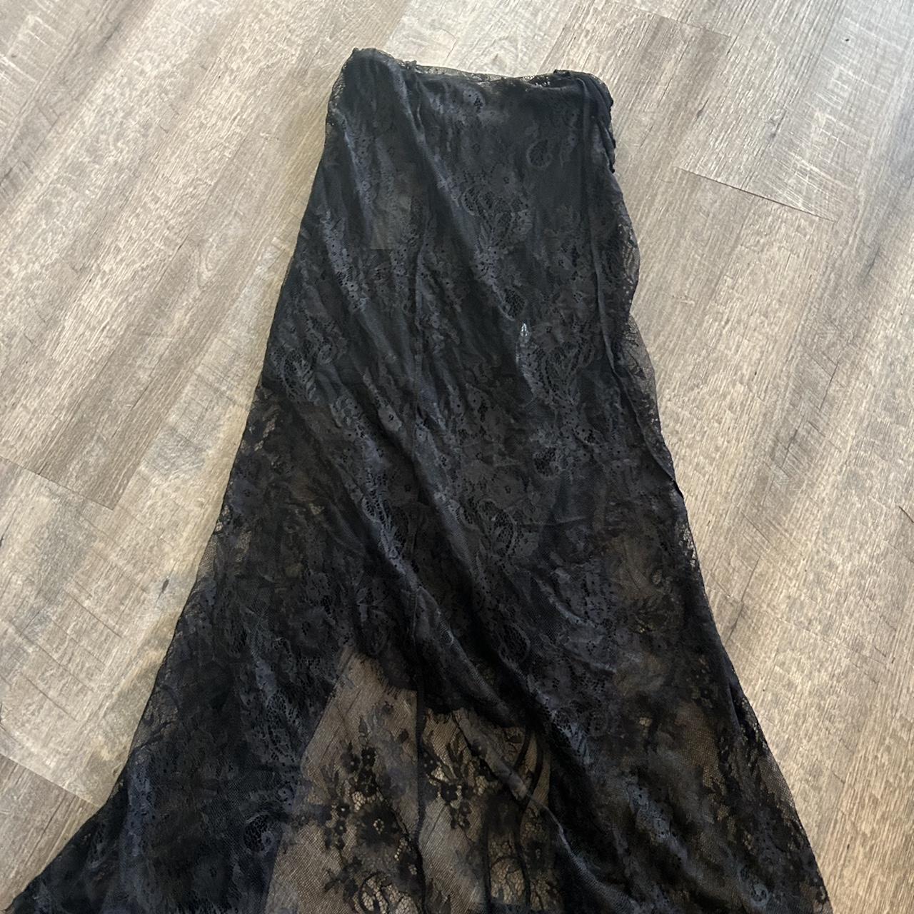 Dolls kill widow sheer hi-lo skirt with built in... - Depop