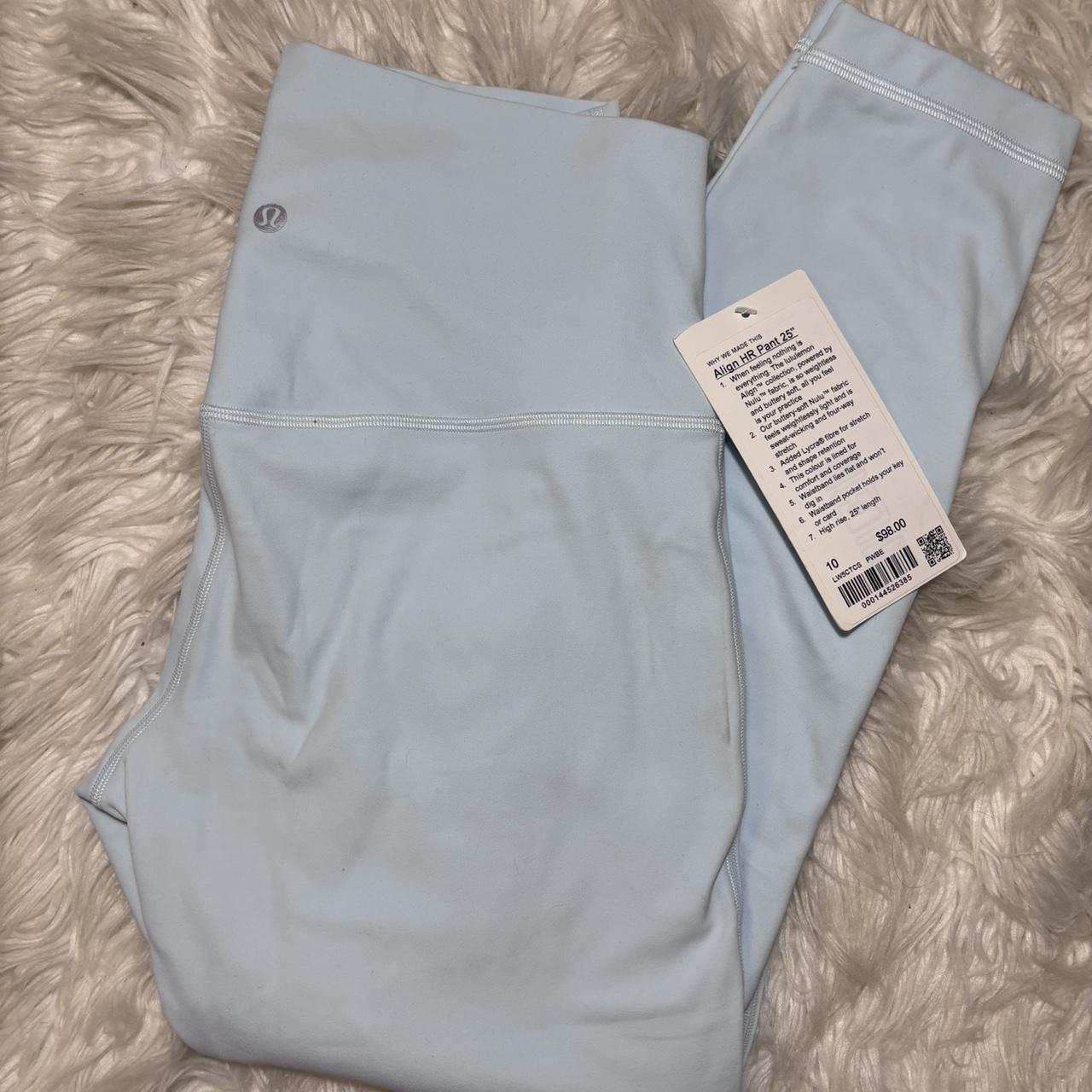 light blue lululemon leggings size 10 brand new with... - Depop