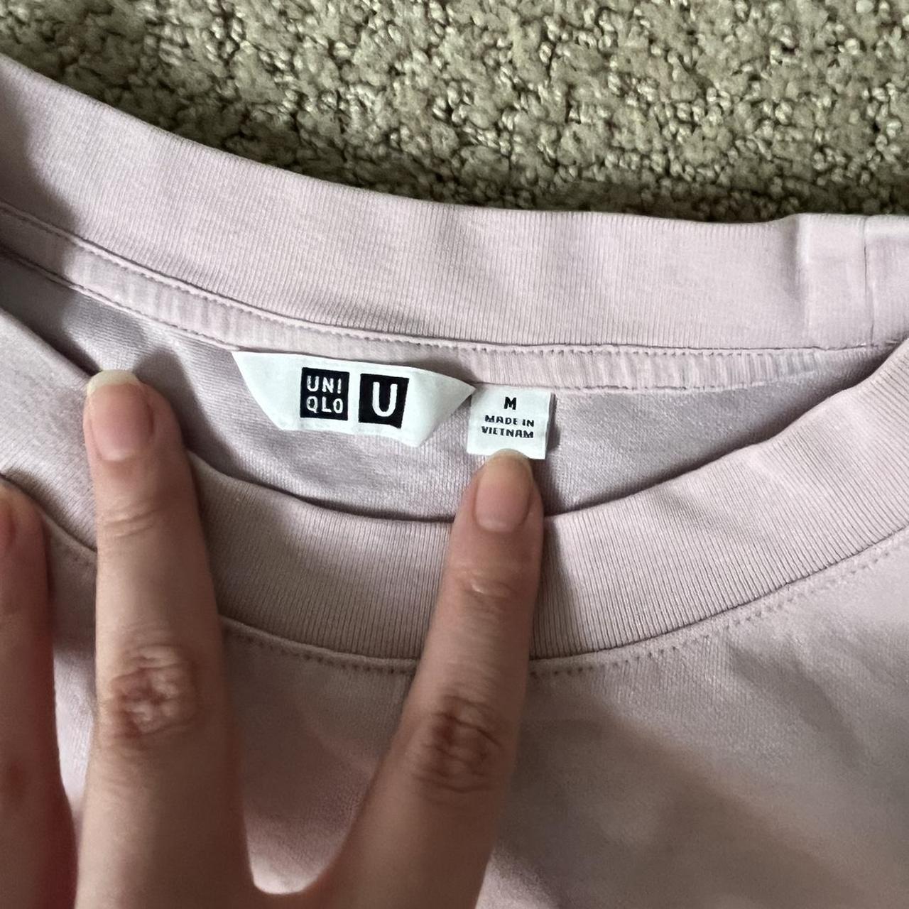 pastel pink uniqlo basic tee men’s medium, fits a... Depop