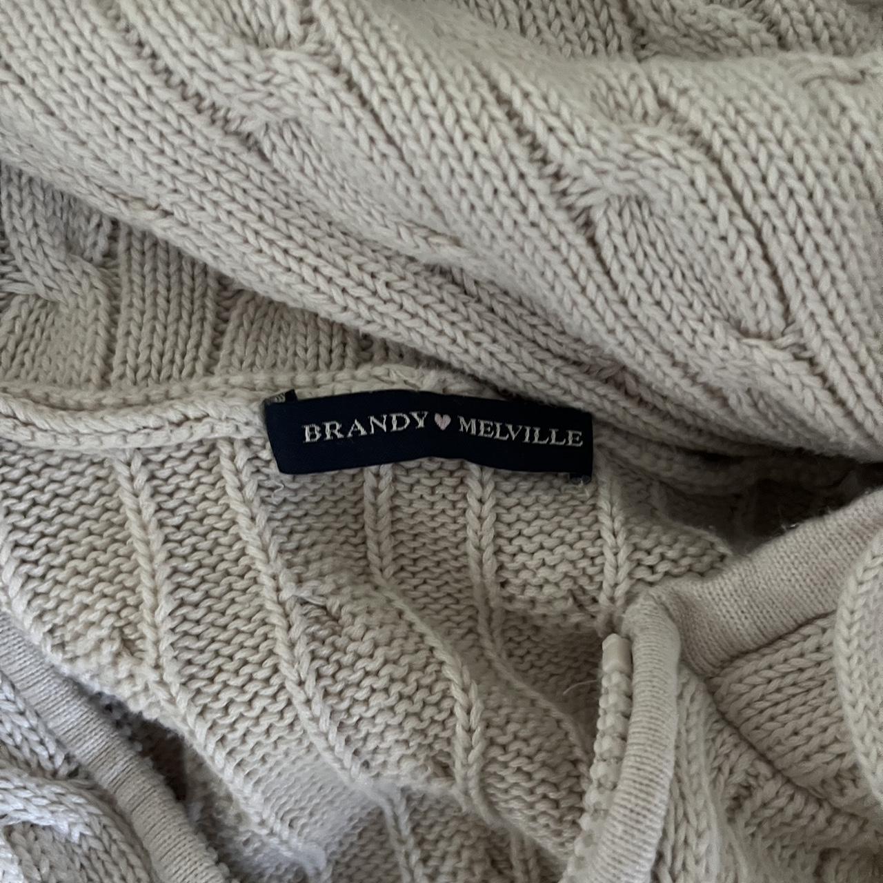 brandy melville knitted zip up cream🧸 MESSAGE BEFORE... - Depop