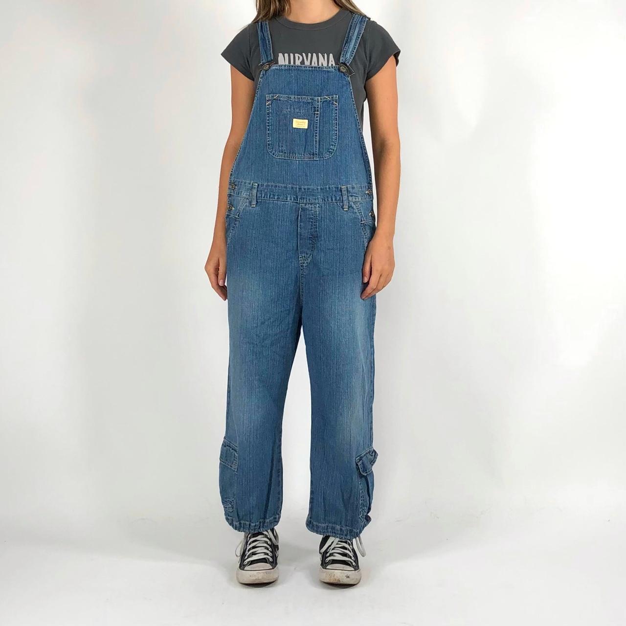 Vintage denim overalls! Adjustable straps, slight... Depop
