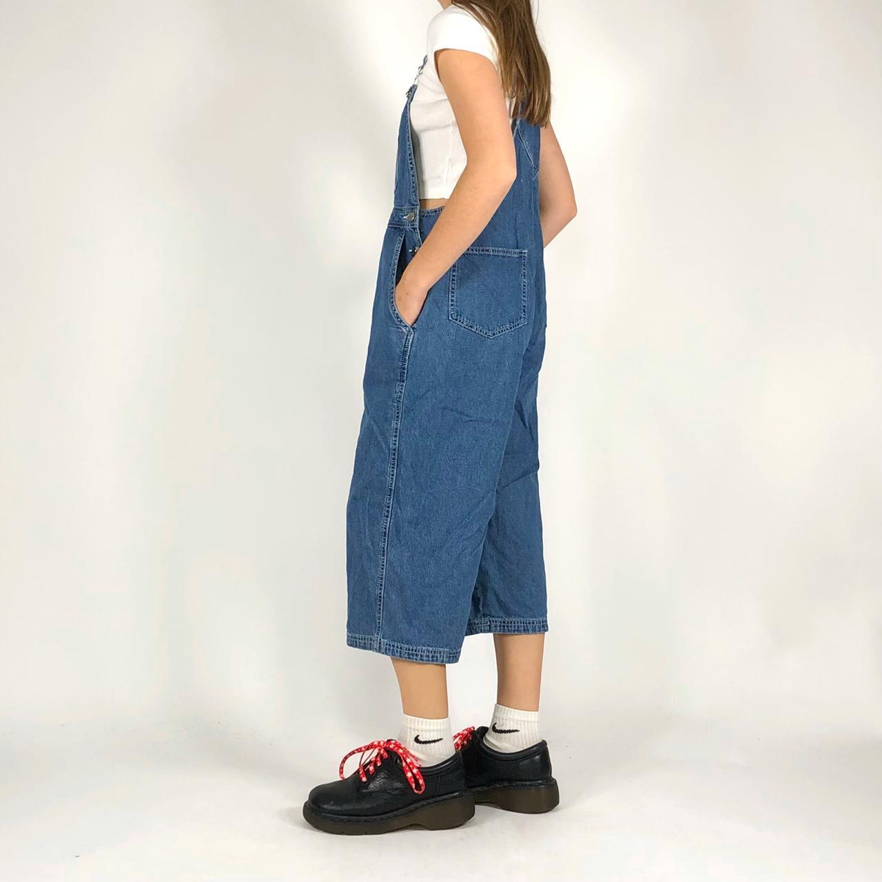 Vintage 90s Cropped Denim Overalls! By Delias.... - Depop