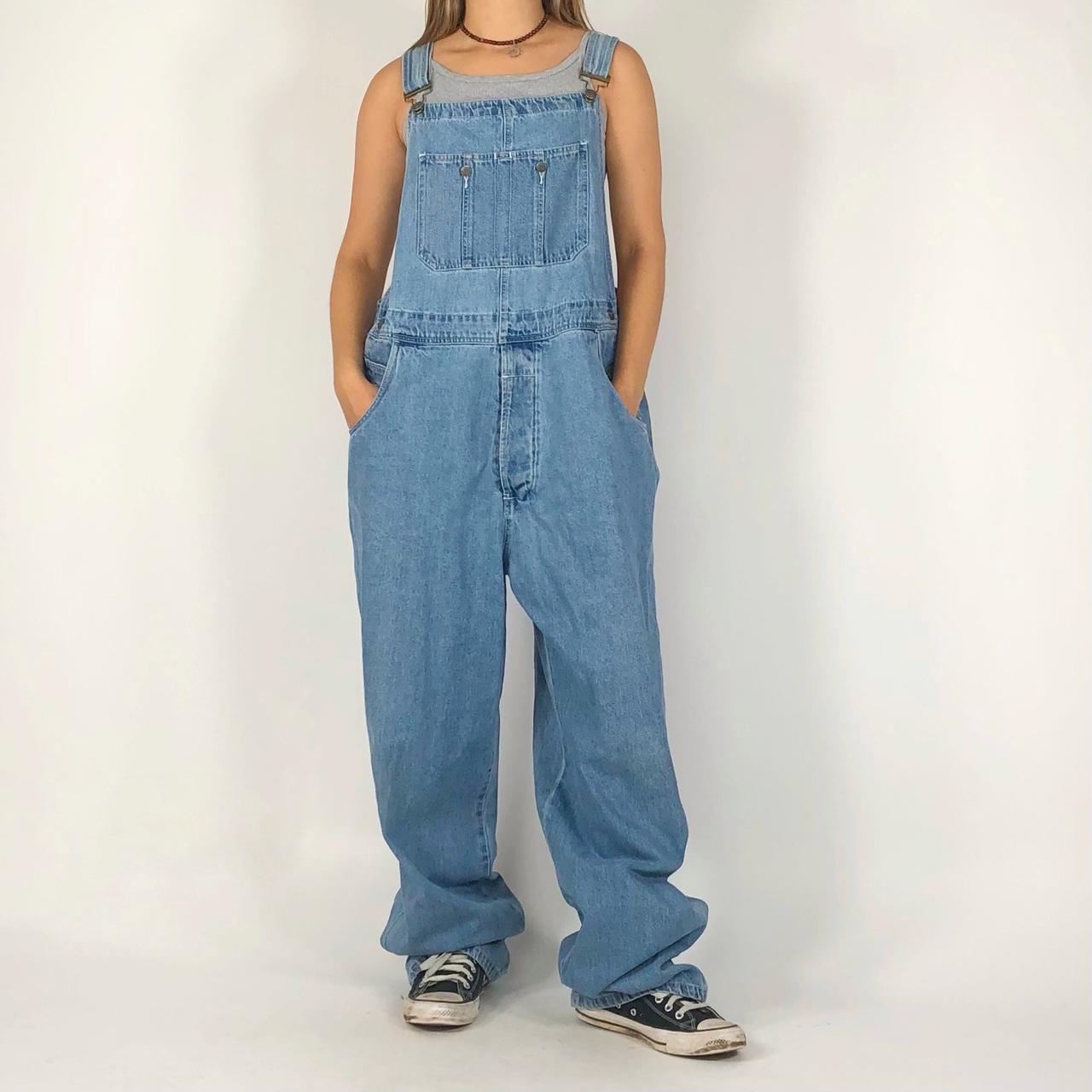 Vintage 90s denim overalls! By old navy. Adjustable... Depop
