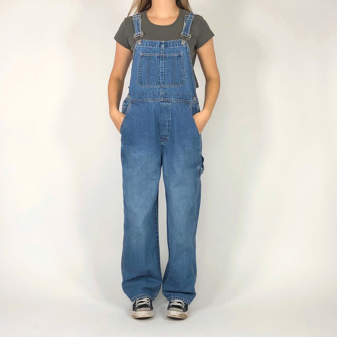 Baggy Wide-Leg Non-Stretch Jean Overalls for Women | Old Navy