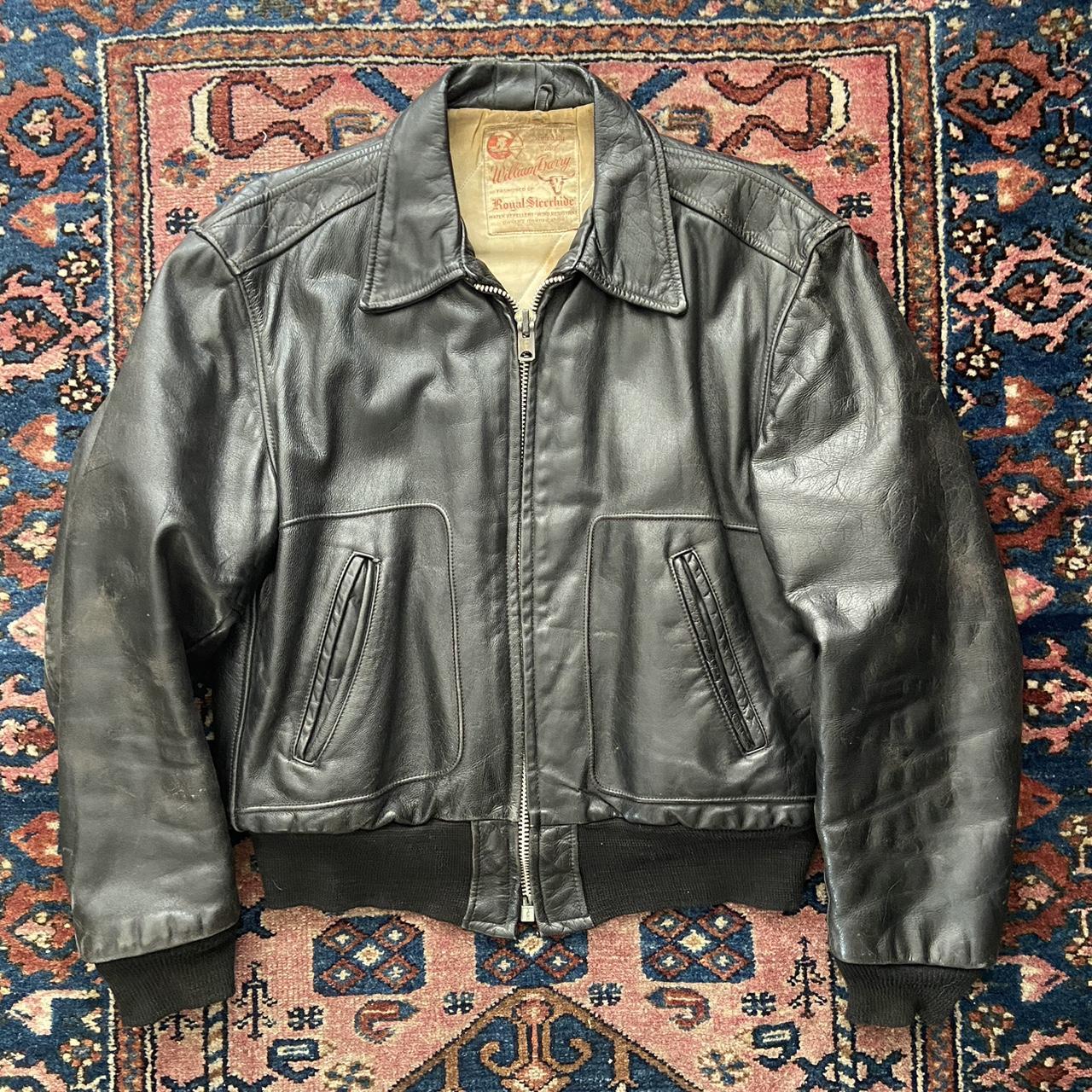 VTG 50s 60s William Barry Black Steerhide Leather | Depop