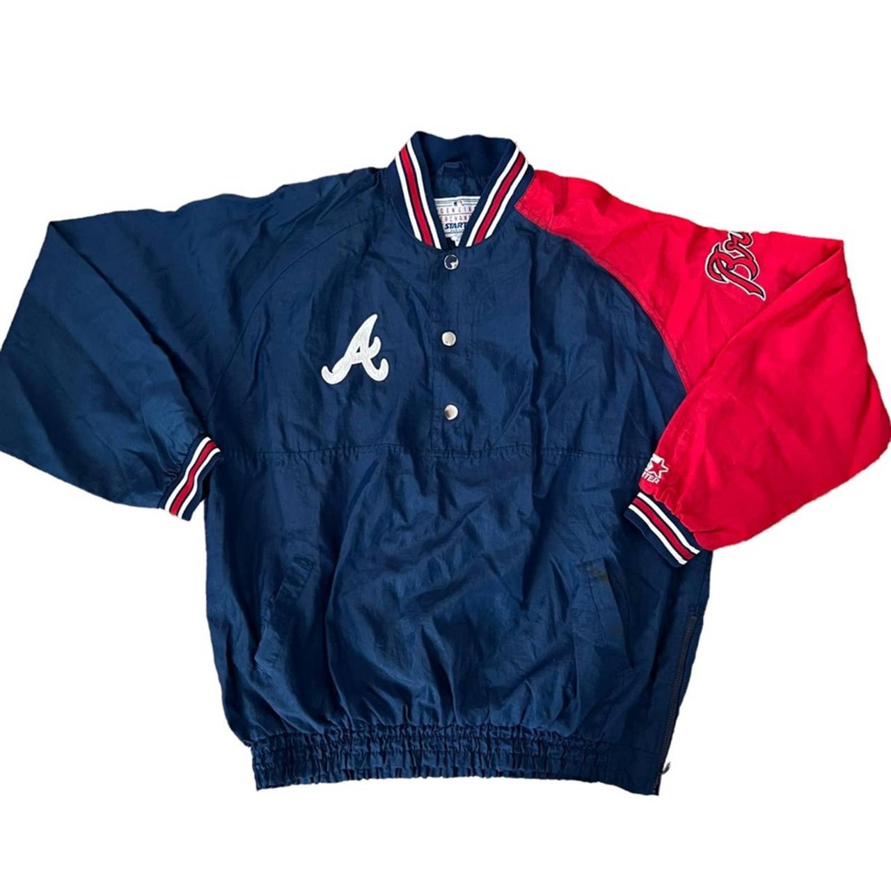 Vintage 90s Atlanta Braves Starter Satin Jacket. - Depop
