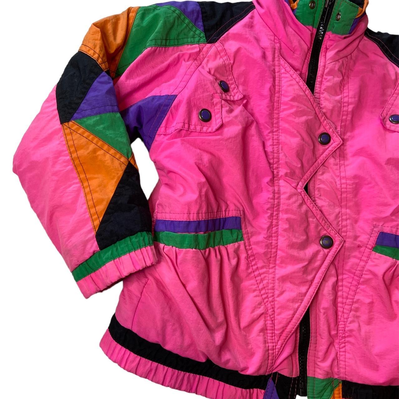 Vintage 80's GIACCA Retro Duck 80% Down Pink Red Winter Jacket Coat Girl  Size 14