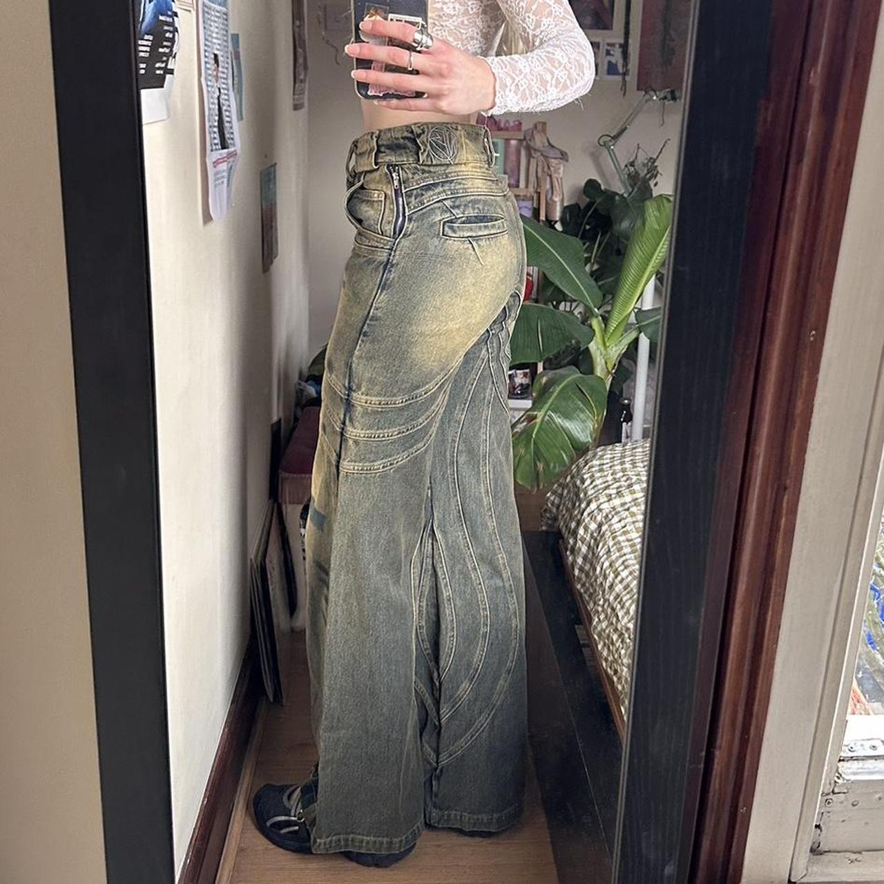 NO/FAITH STUDIOS WAVE DENIM SKIRT / BLU - ARCHIVESTOCK