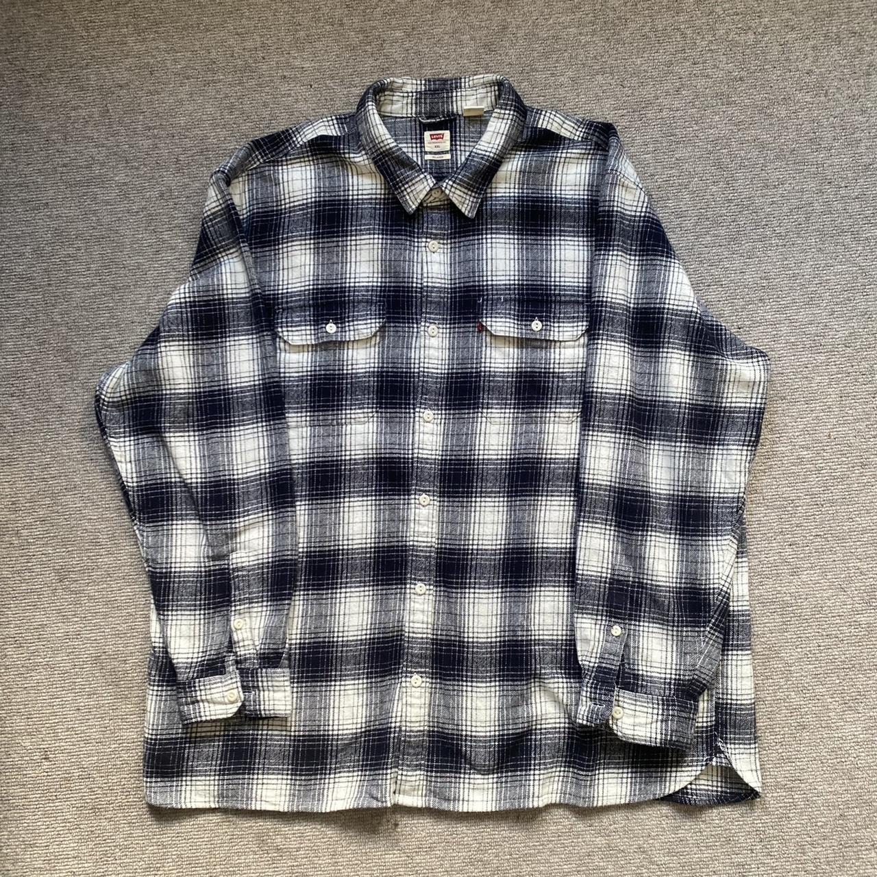 Checkered Levi’s Black and White pattern over shirt... - Depop