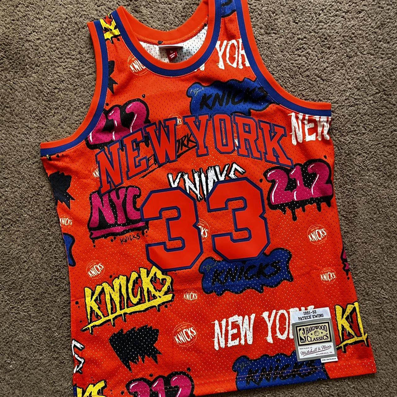 Mitchell & Ness NBA New York Knicks Pat Ewing Swingman Tank In Blue