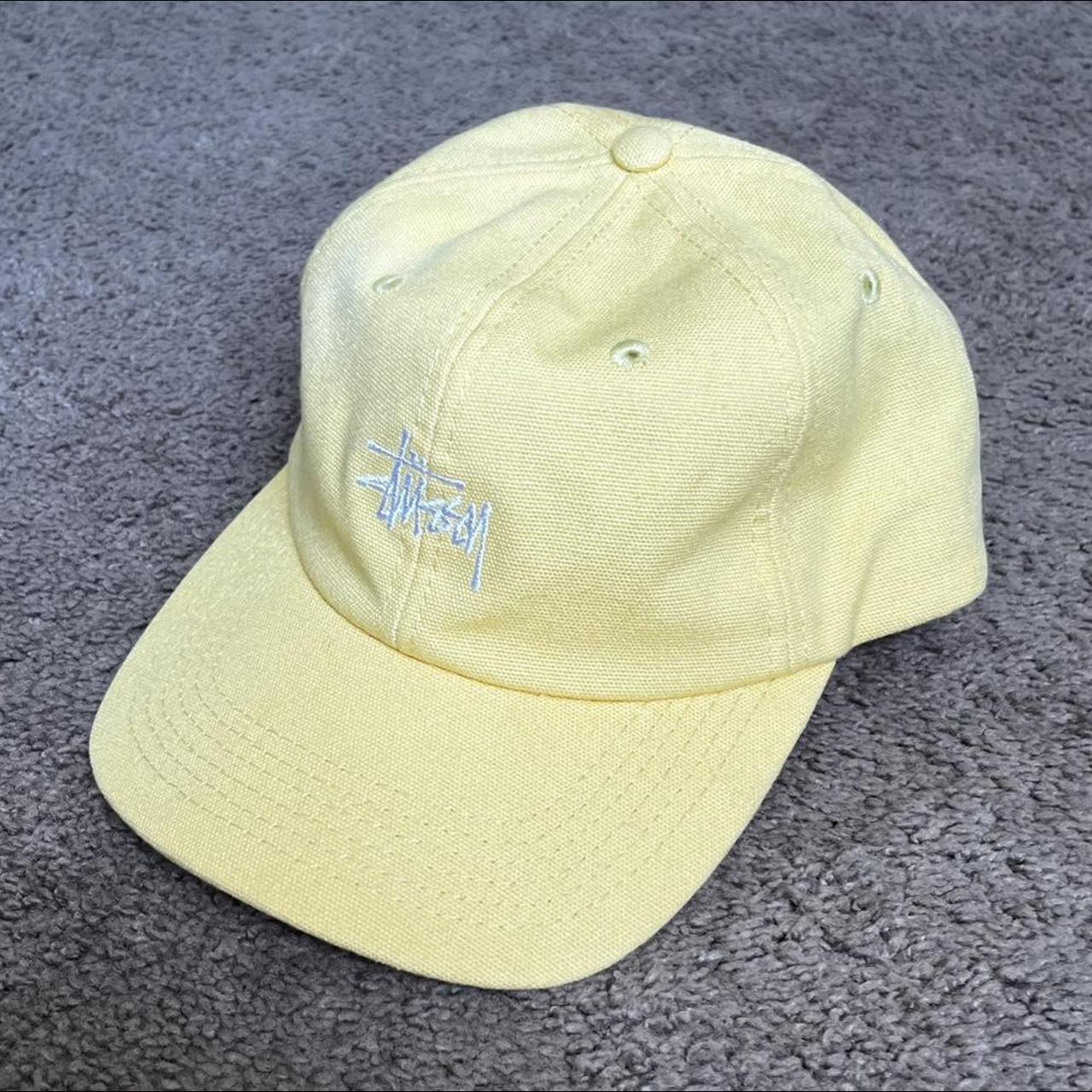 Stussy Yellow Hat White Leather Strap #stussy... - Depop