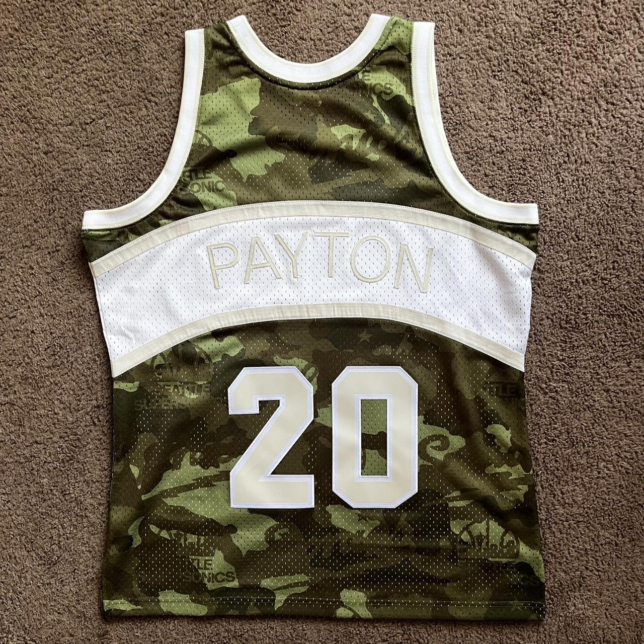 Mitchell & Ness Ghost Green Camo Swingman Gary Payton Seattle SuperSonics 1984-85 Jersey