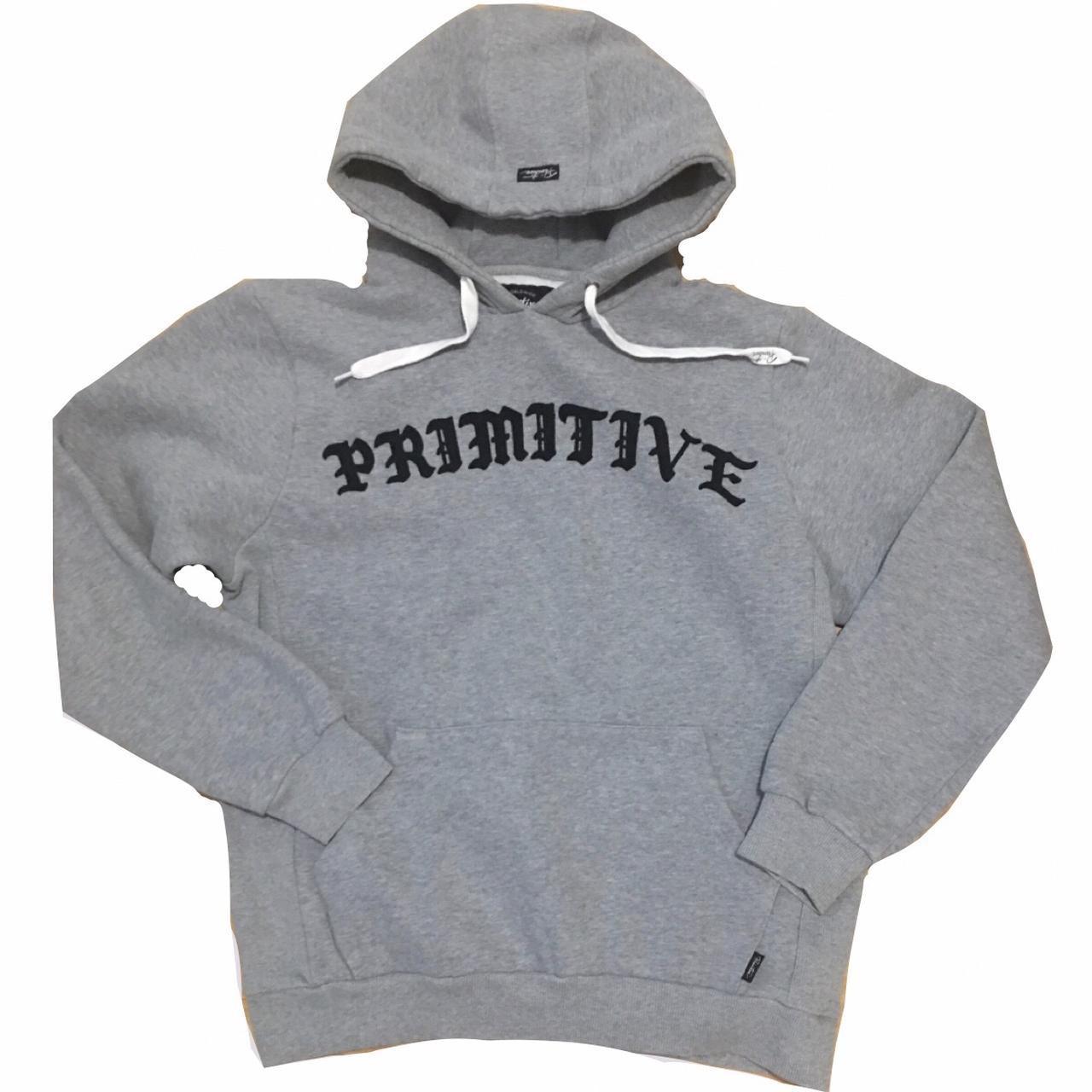 Primitive Men's Grey and Black Hoodie | Depop