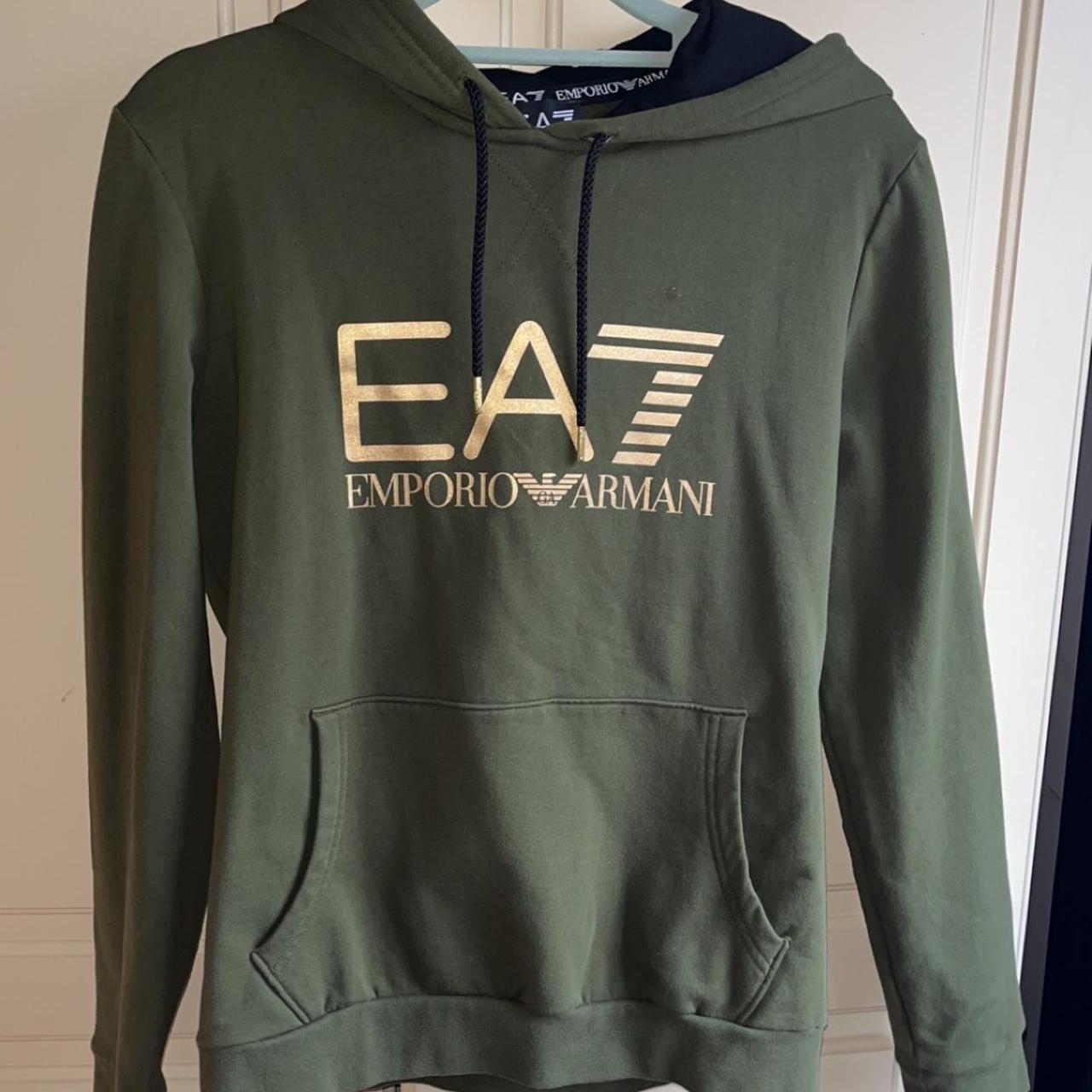 Ea7 khaki hoodie hotsell