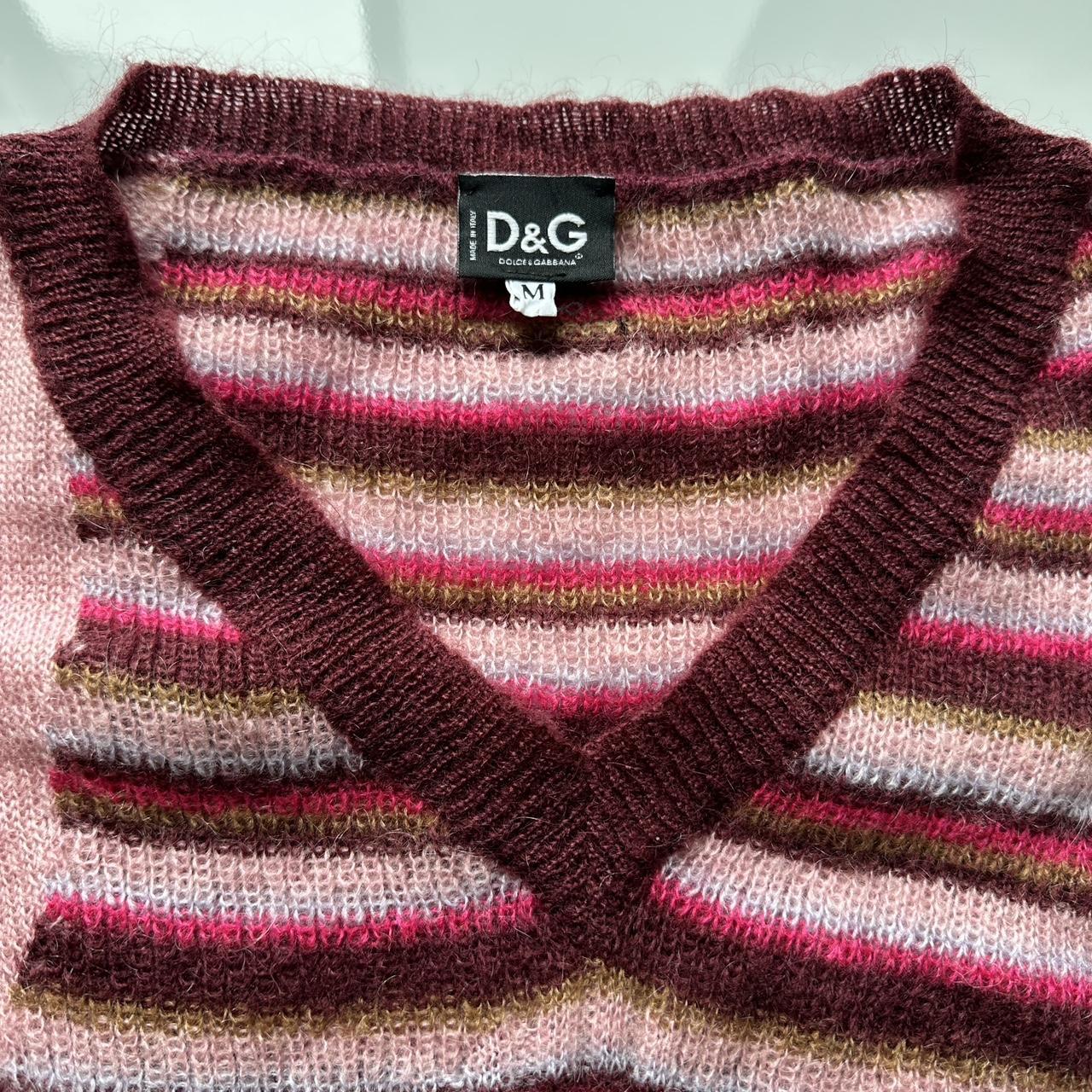 Vintage D&G knit mohair pink and purple sweater with...