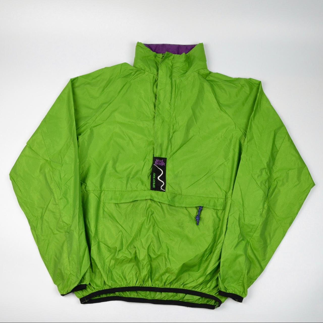 Sprayway Wind Break Jacket Lime Green 1/4 Zip... - Depop