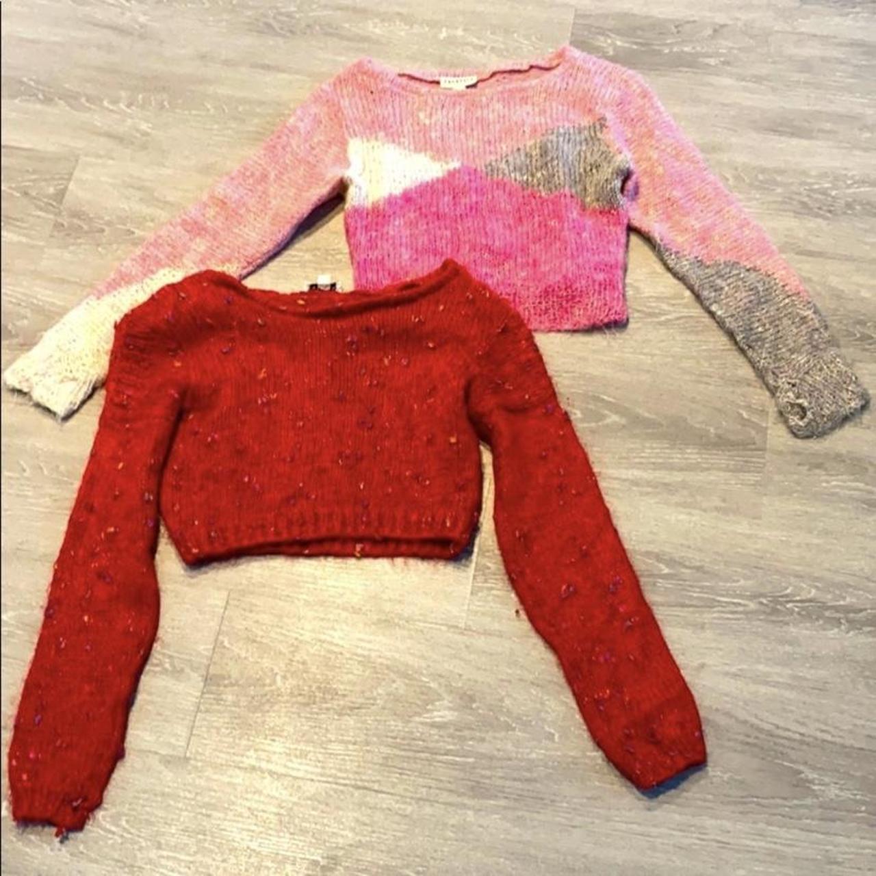 Men's Pink and Red Jumper Depop