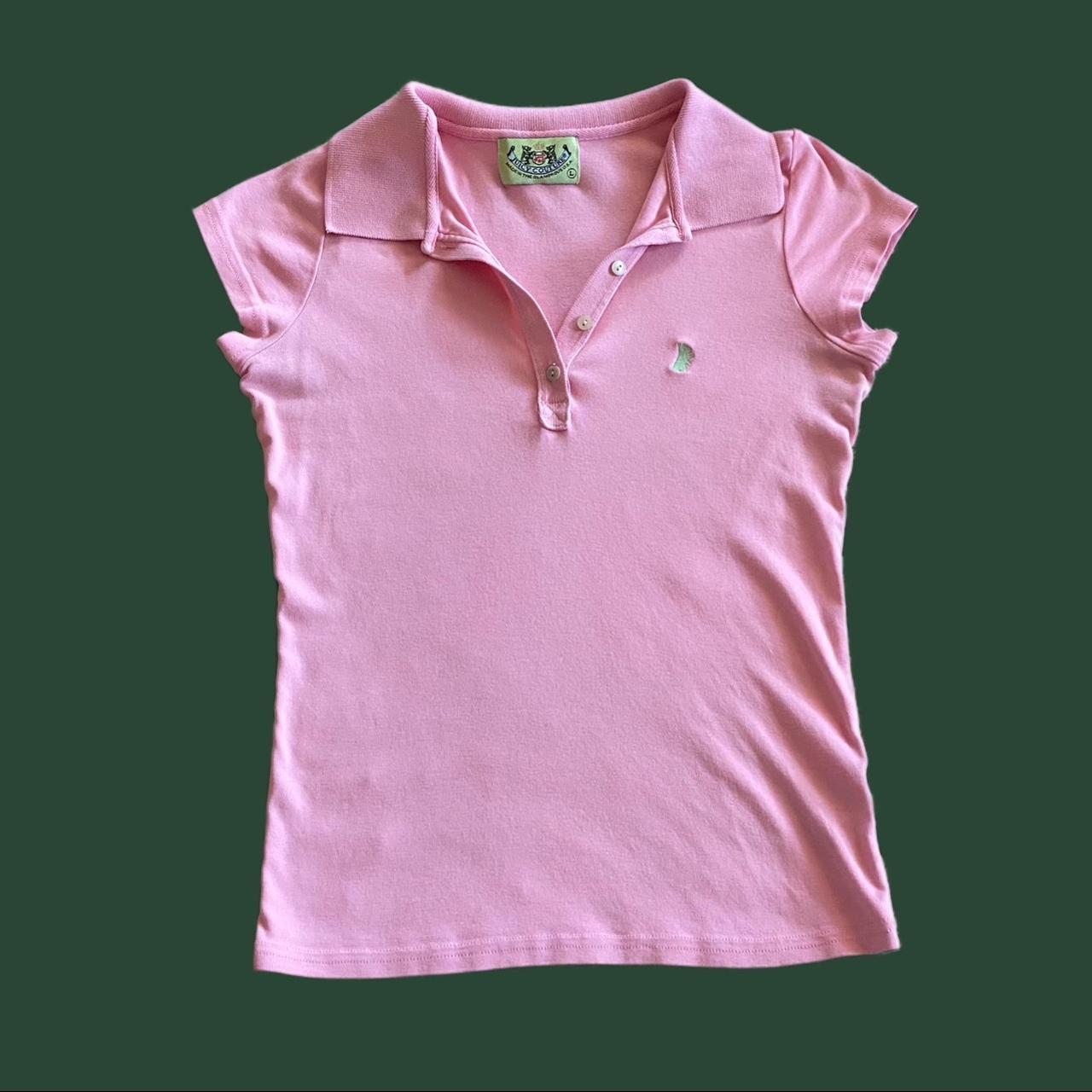 Juicy Couture Women's Pink and Green Polo-shirts | Depop