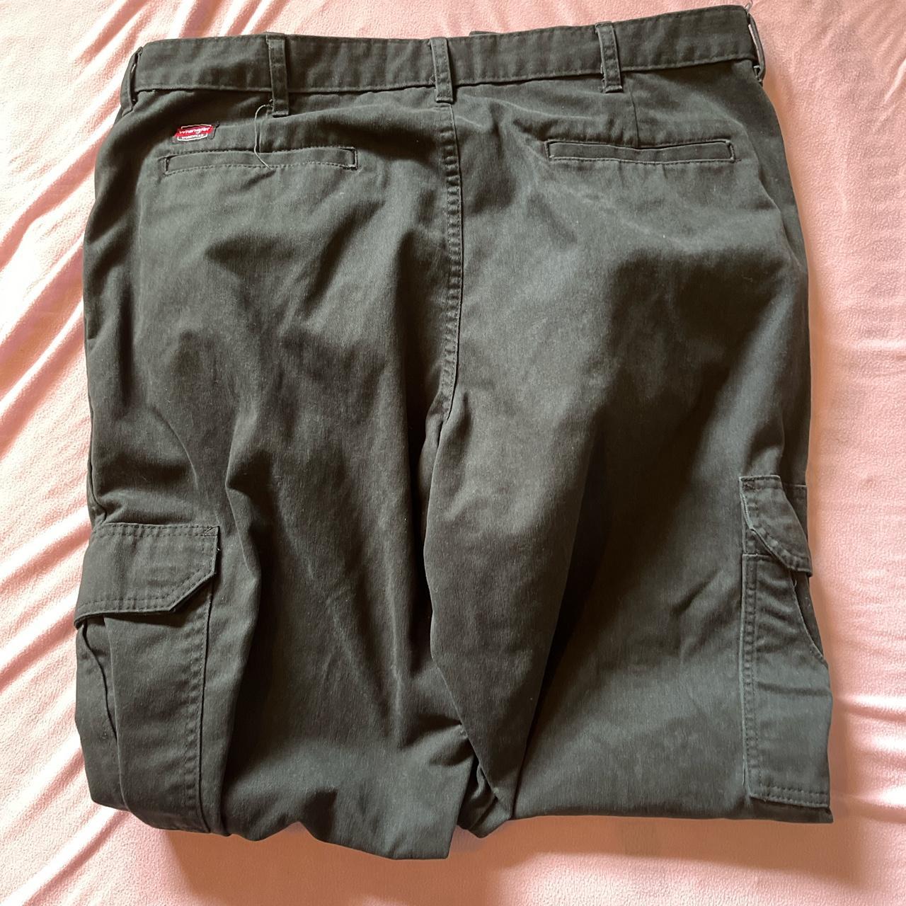 Plain black wrangler cargo pants 36 waist 32... - Depop