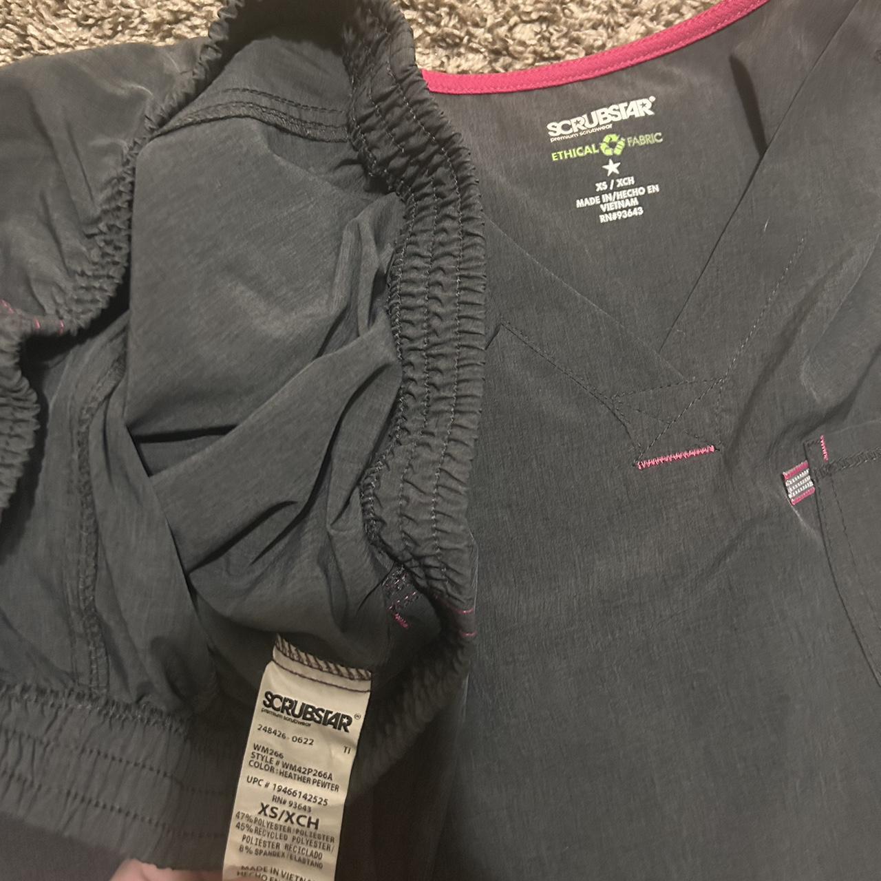 Scrubstar Grey set with pink stitching, hardly worn. Depop