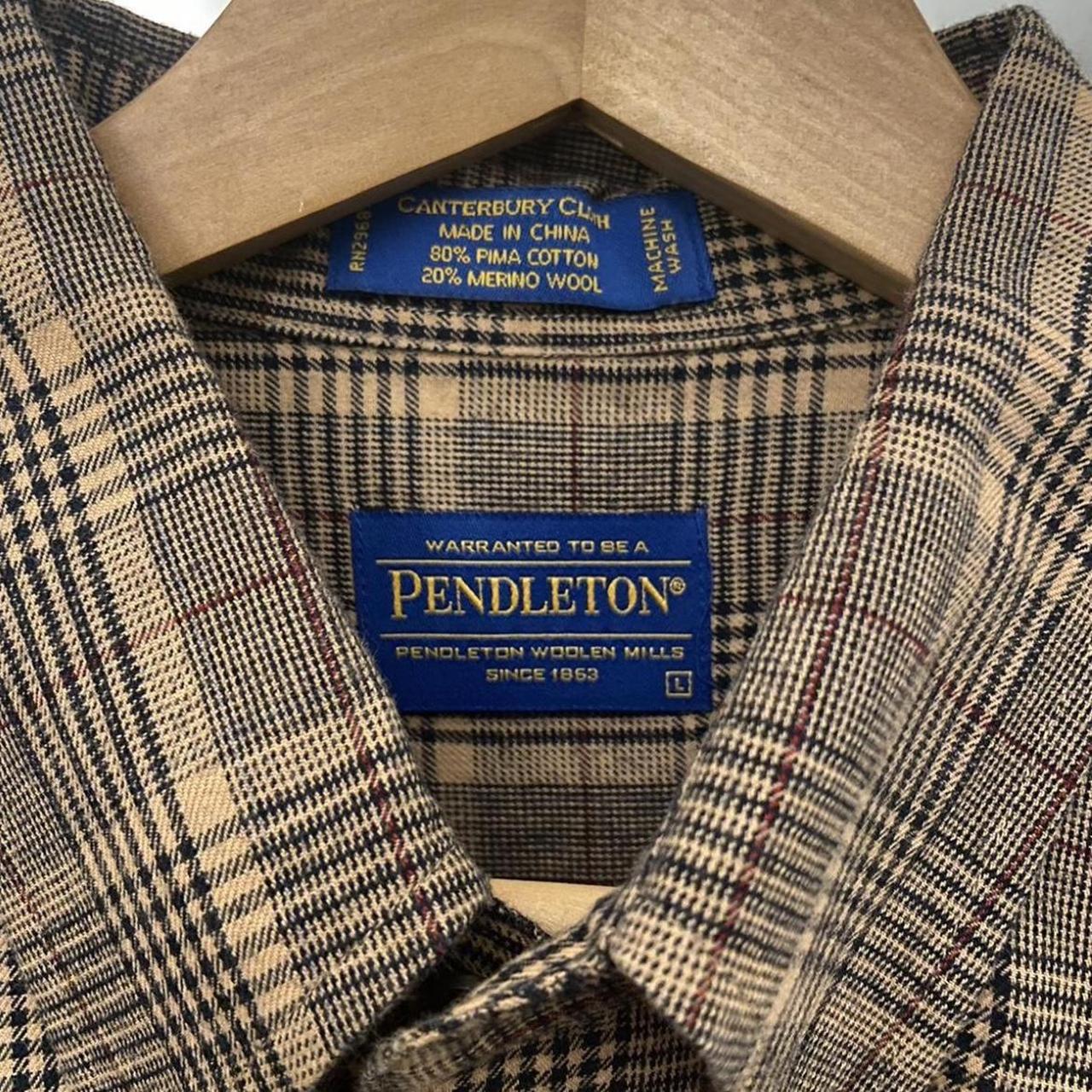 Large Beige/Brown Pendleton! Minor hole on the left... - Depop