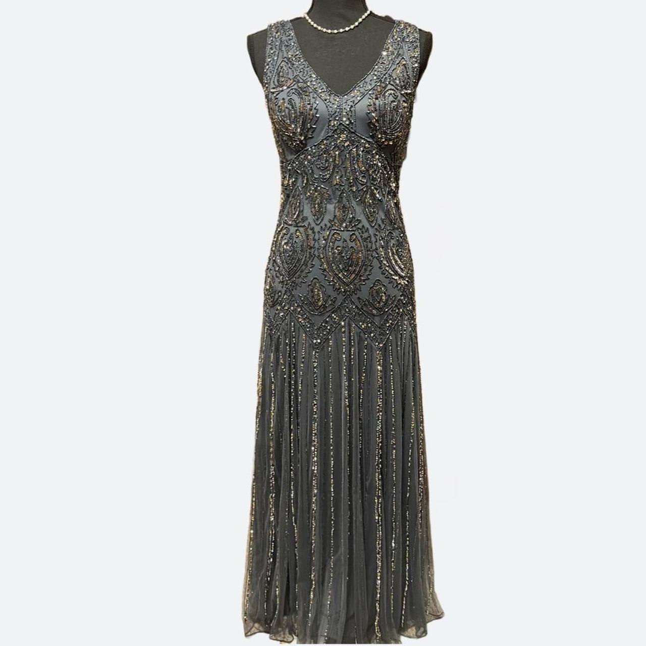 Pisarro nights clearance navy beaded dress