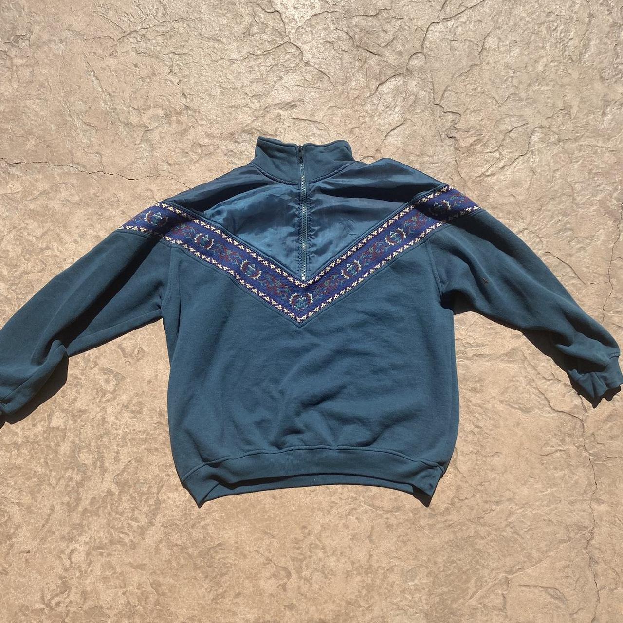 VINTAGE SKI QUARTER ZIP WITH DESIGN Size... Depop