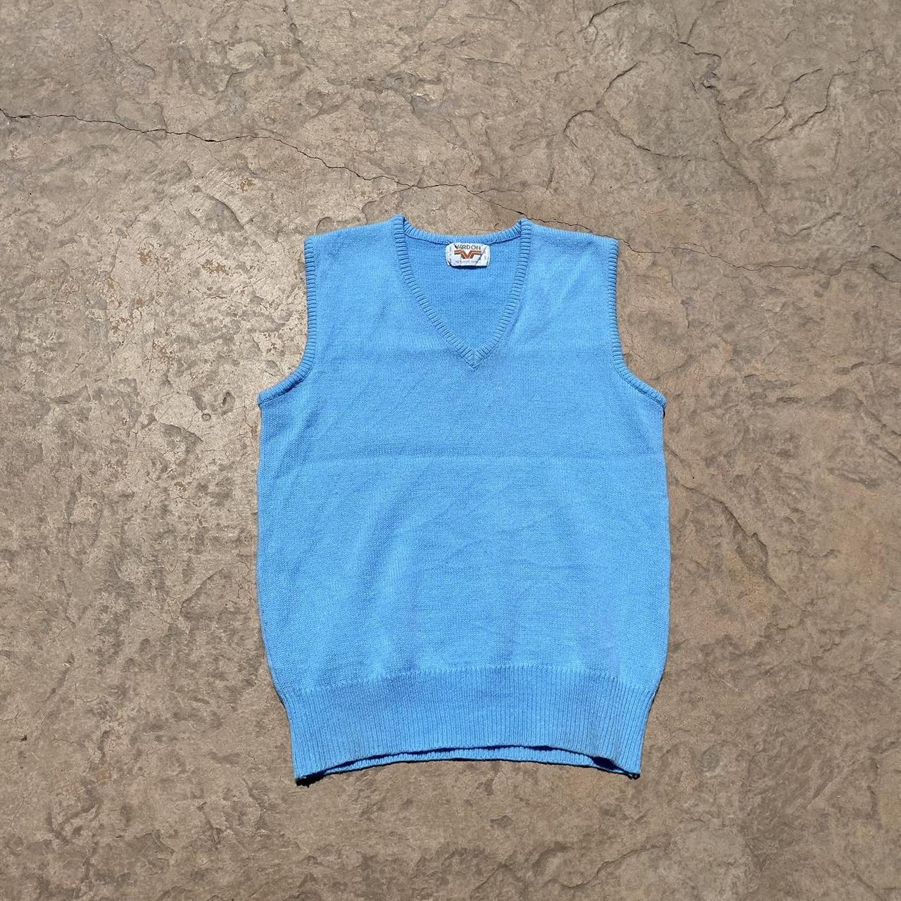 BABY BLUE SWEATER VEST Size Medium Brand... Depop