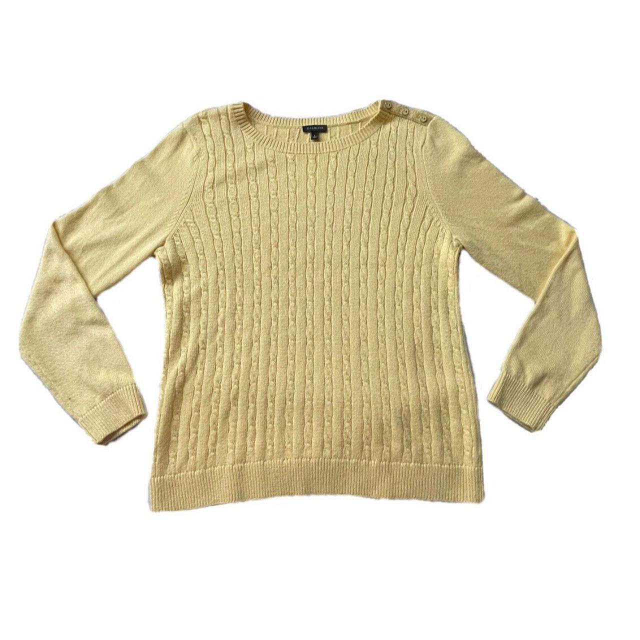 Ralph Lauren Womens Cable Knit Sweater with Shoulder Buttons Size L 