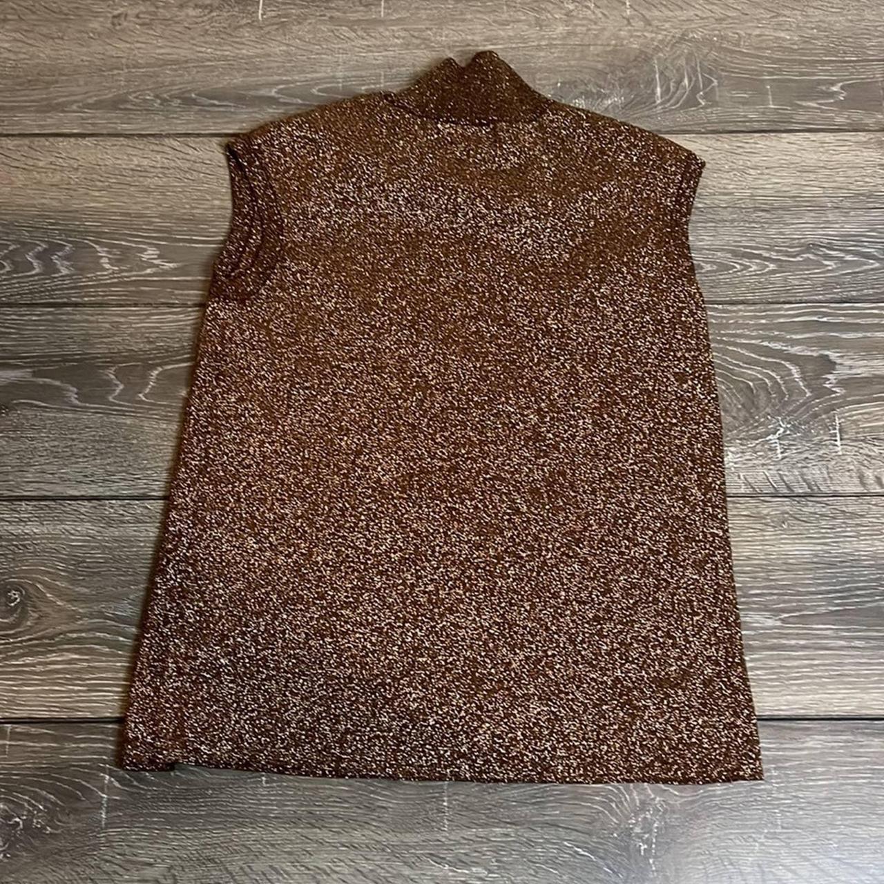 Coldwater Creek Women's Brown and Gold Jumper | Depop