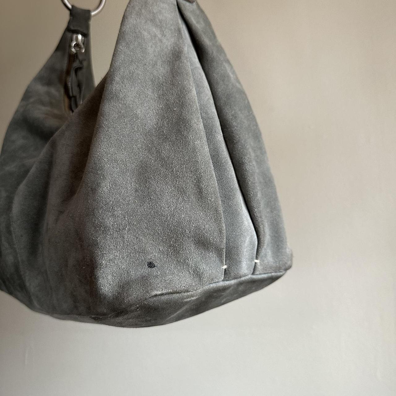 Authentic Mui Mui suede shoulder bag with a leather... Depop