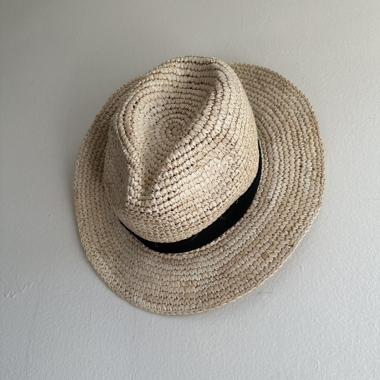 packable women’s straw fedora hat with