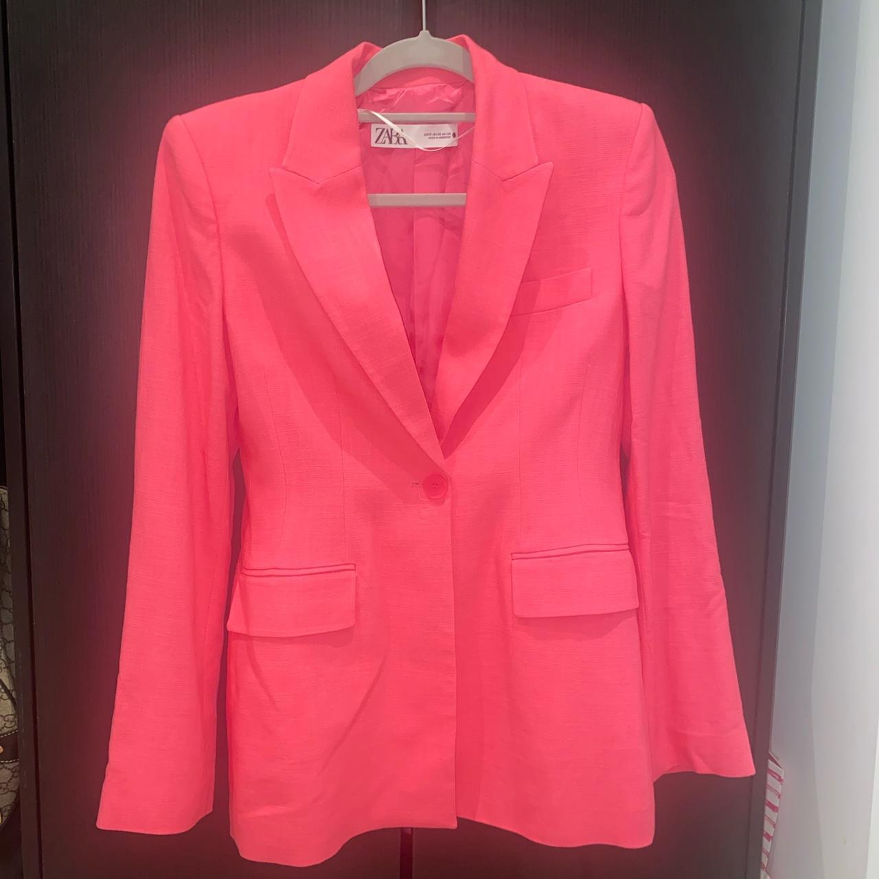 Pink suit Zara blazer and skirt set Blazer extra... Depop