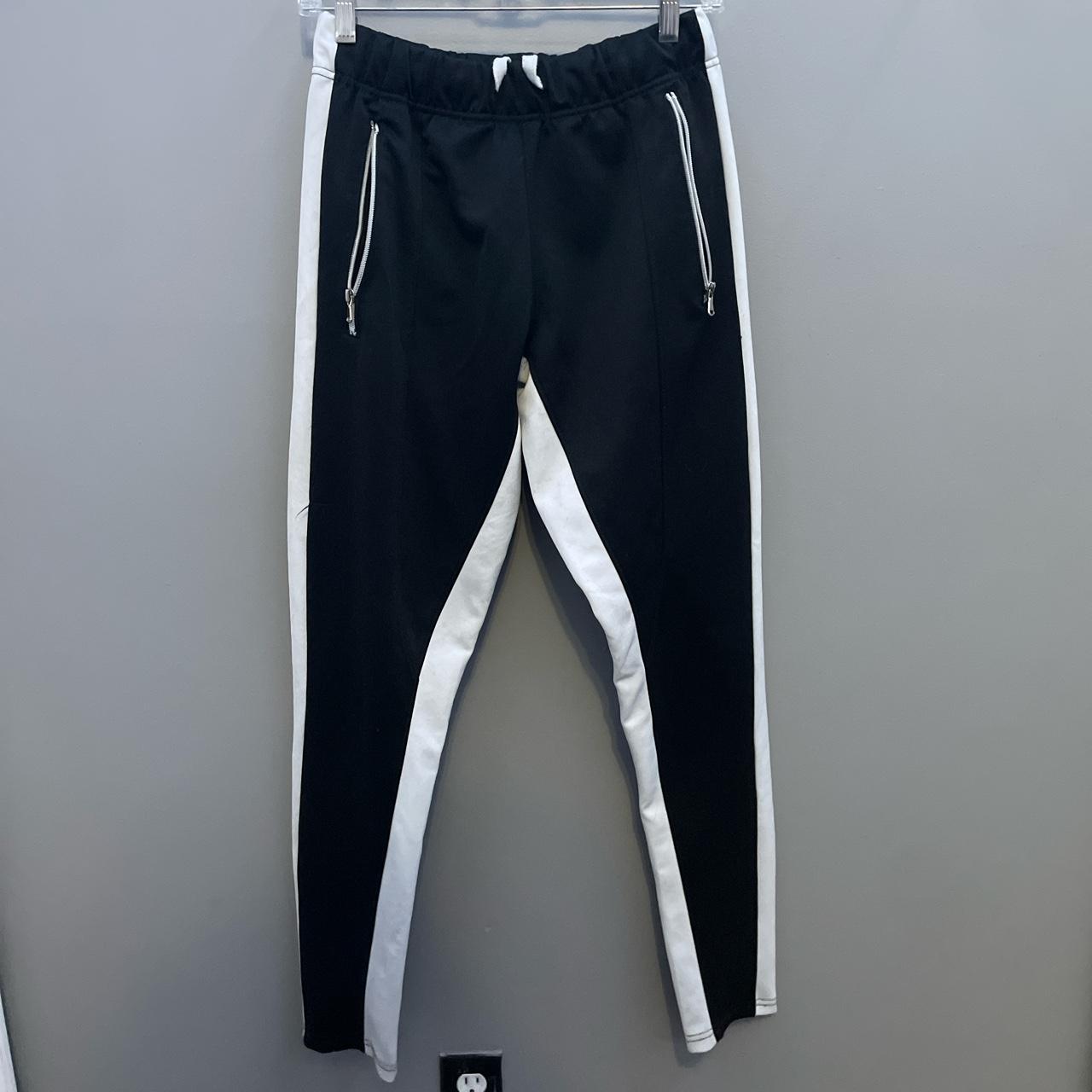 Men's Black and White Joggers-tracksuits | Depop