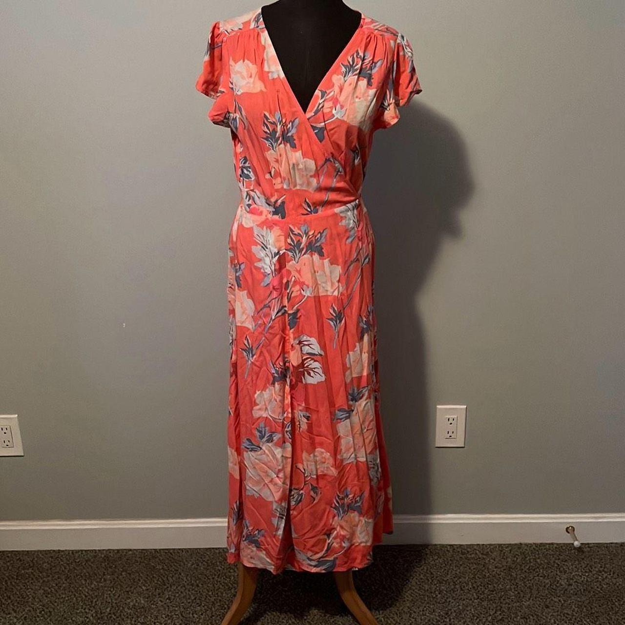 Gap floral print midi wrap dress fashion