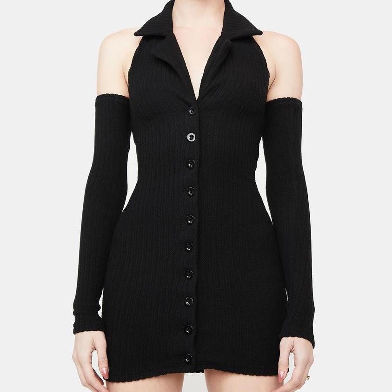 Dollskill women’s knit mini dress - black Worn only... - Depop