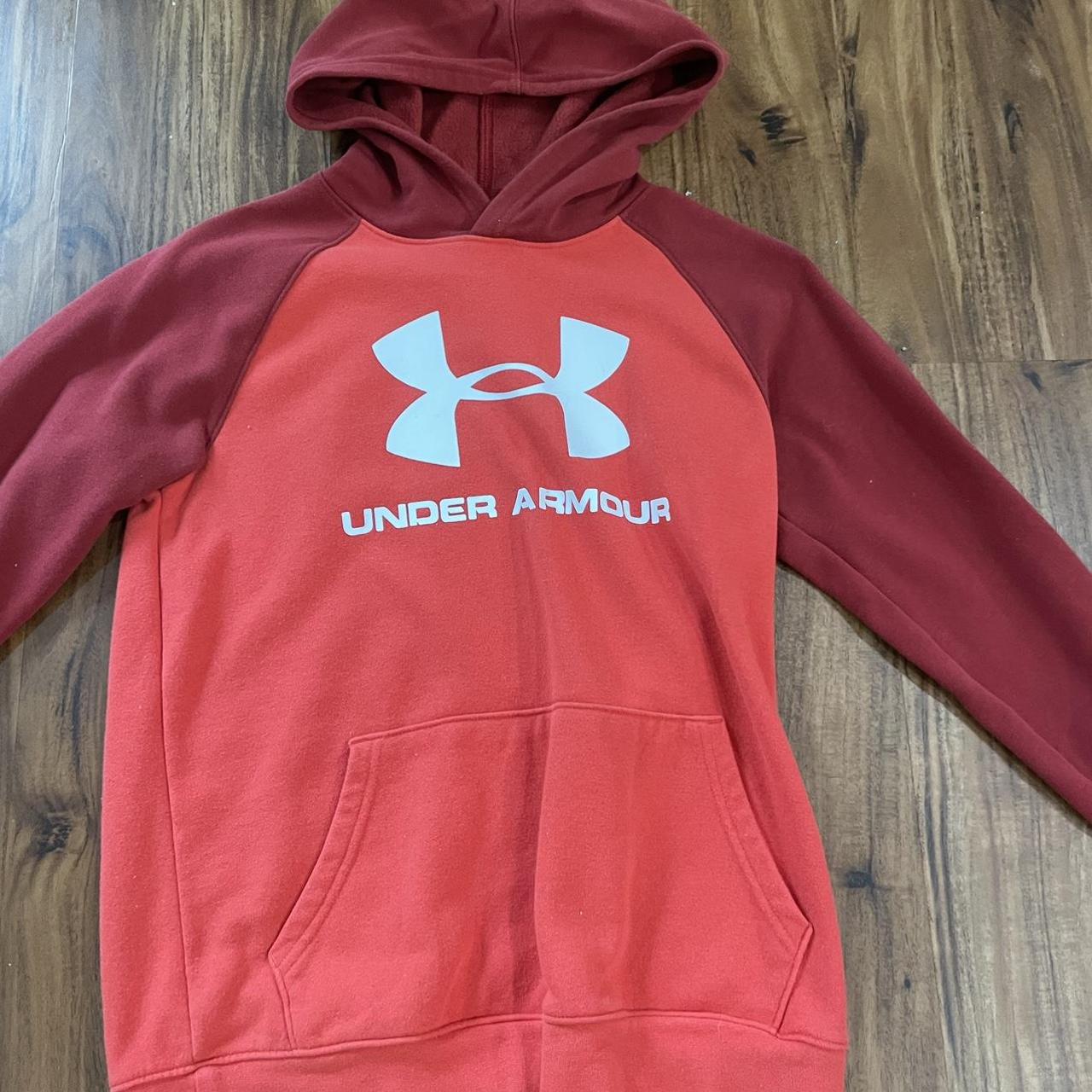 Red under armour sweatshirt hot sale