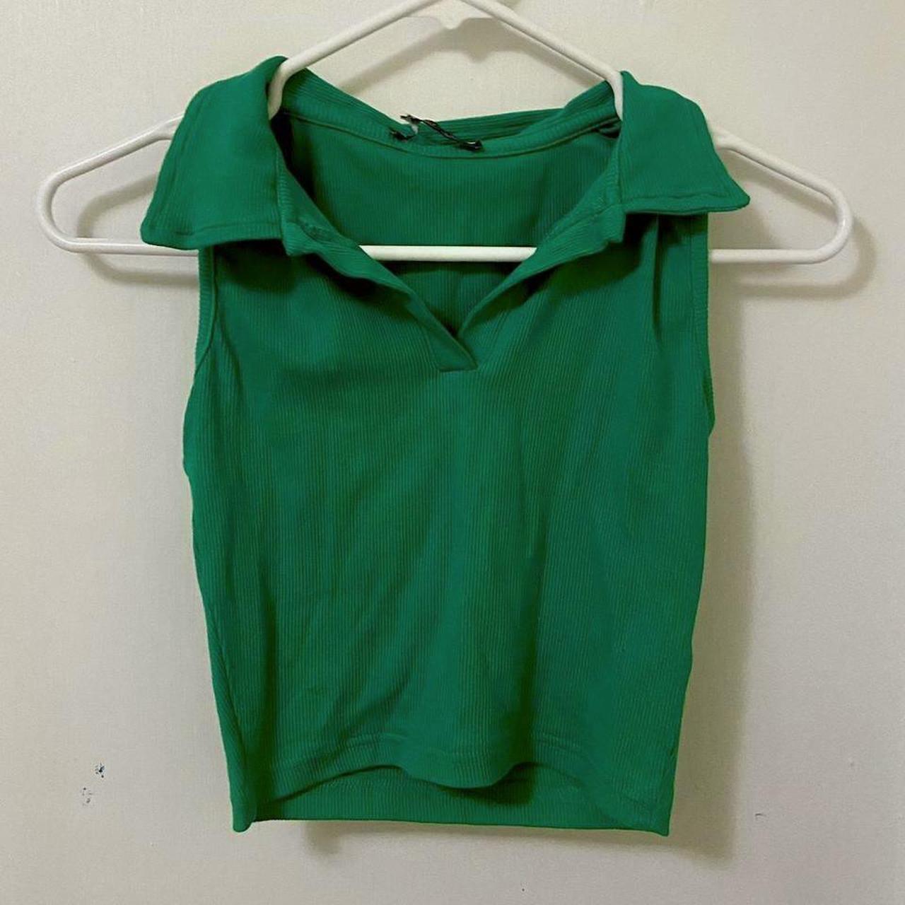 Zara Women's Green Shirt Depop