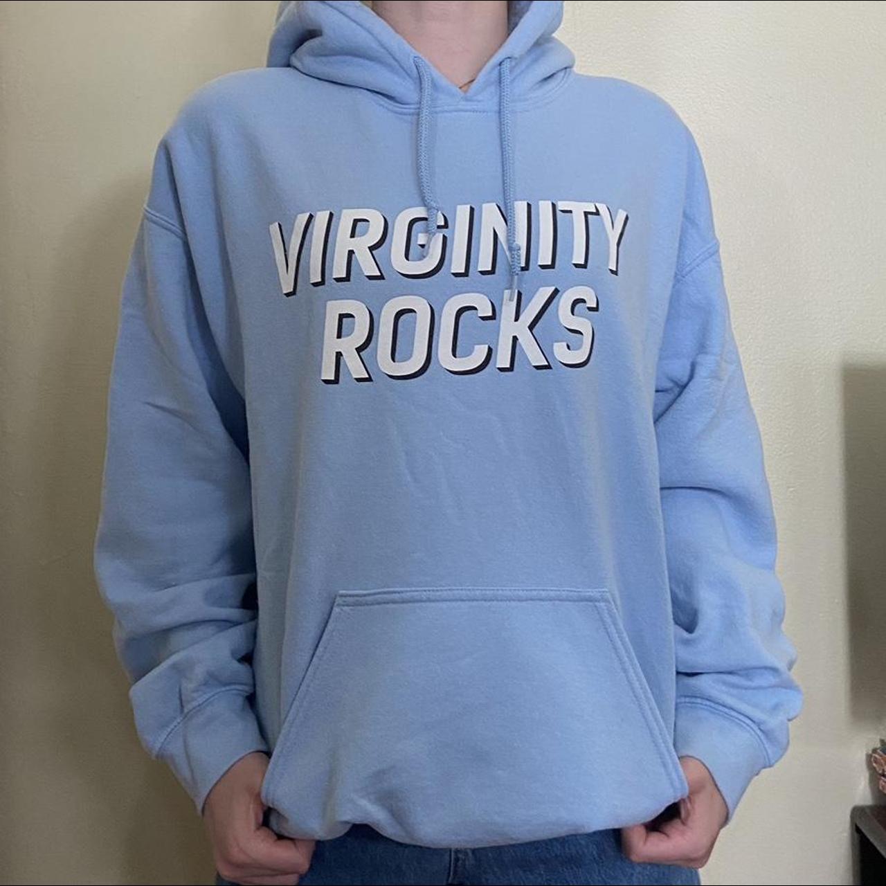 Light blue sales virginity rocks hoodie