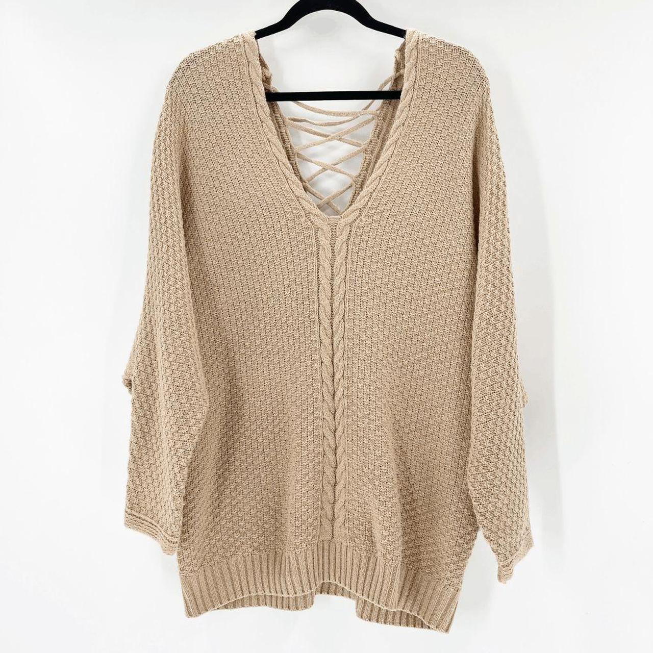 Fashion Nova Women s Sweater Size M Tan Cable Knit. Depop