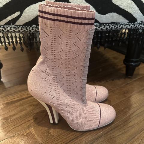 Fendi stretch knit ankle on sale boots