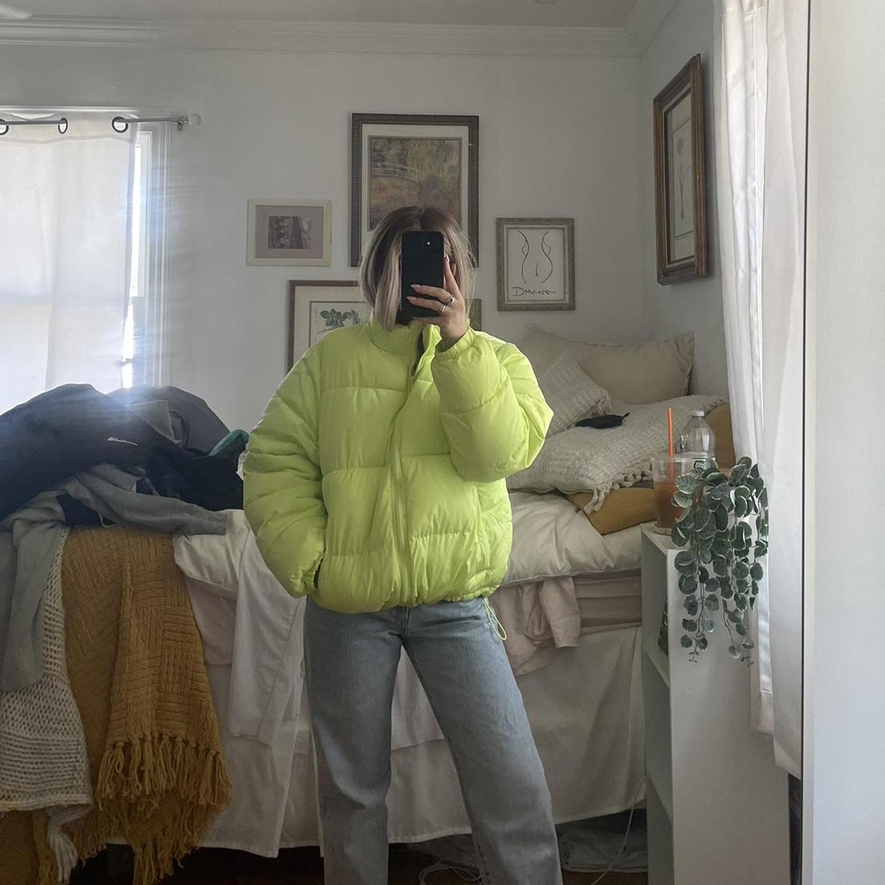 forever 21 green puffer jacket